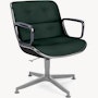 Pollock Executive Armchair - 4 Star,  Polished Aluminum,  Volo Leather,  Arbor Shade