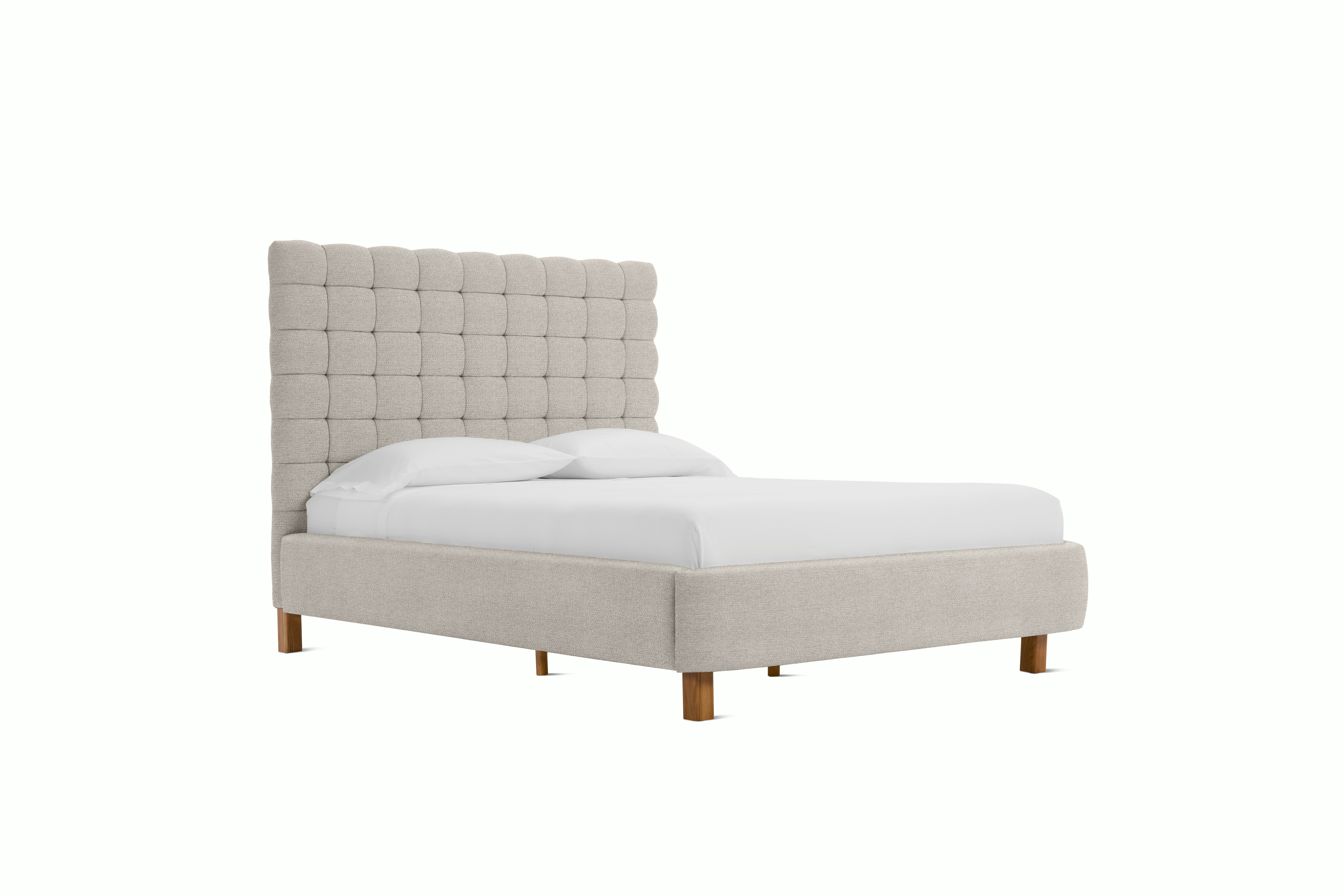 Madeleine Bed - Grand,  Queen,  Oak,  Pebble Weave,  Buff