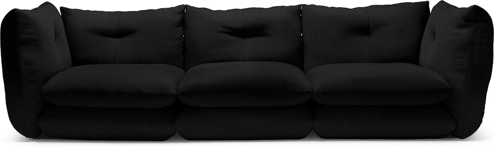 Pillo Sofa -  Three Seater,  Standard or Deep,  Iseo,  Black