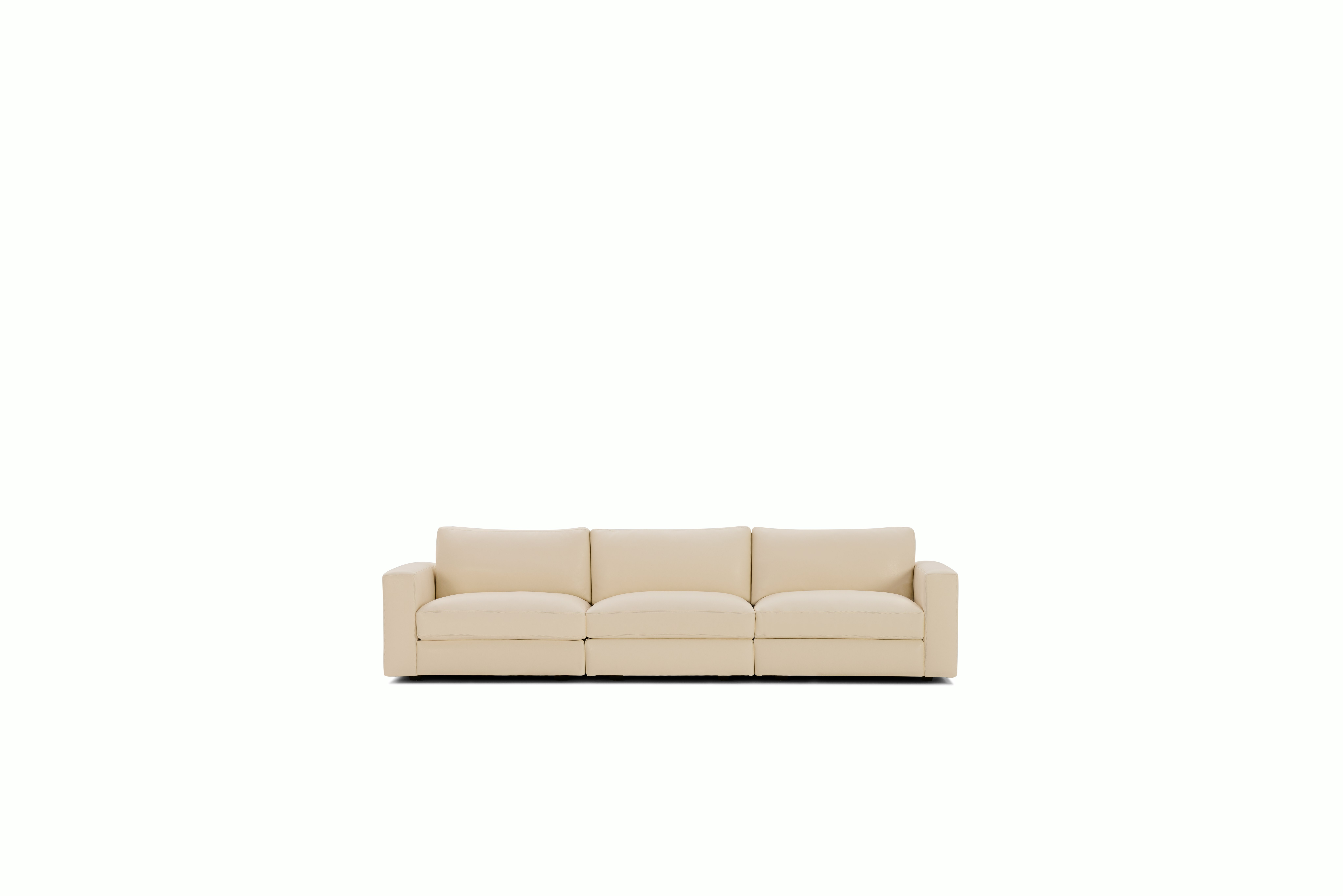 Reid Sofa - Three Seater,  Prone Leather,  Lotus,  1" Block"