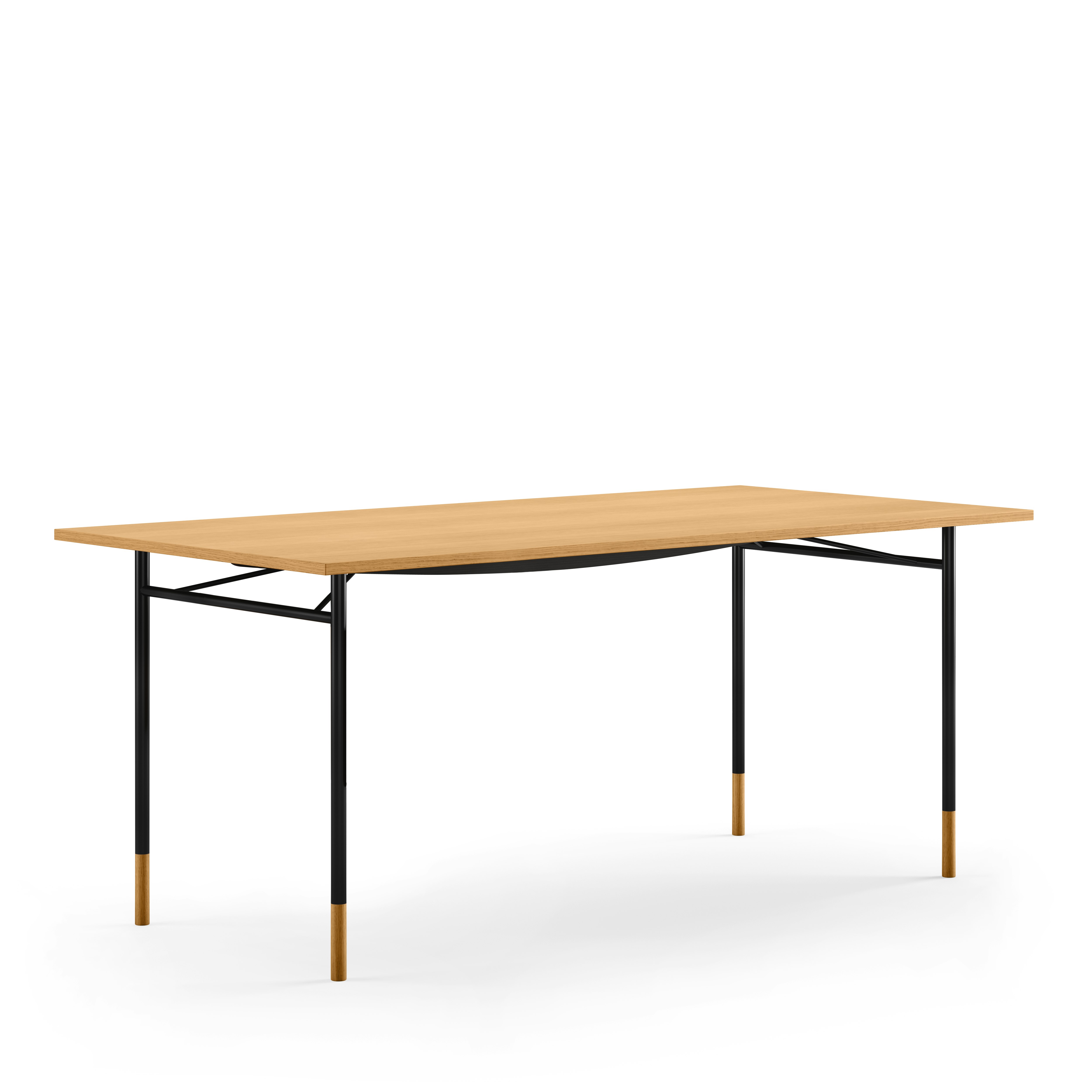 Nyhavn Desk - Dark Oiled Oak, Black, Without Drawer