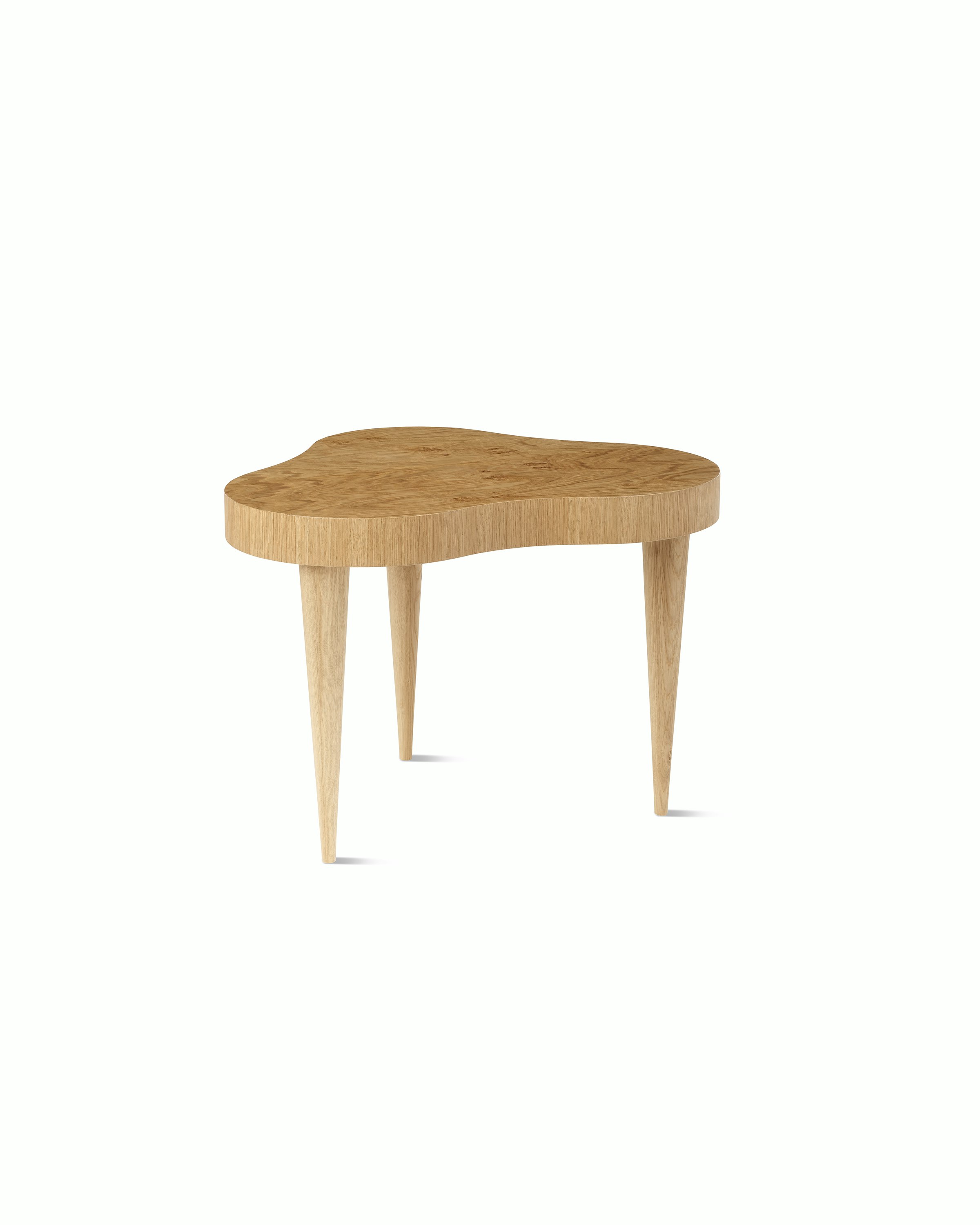 Rohde Paldao side table in oak burl front view.