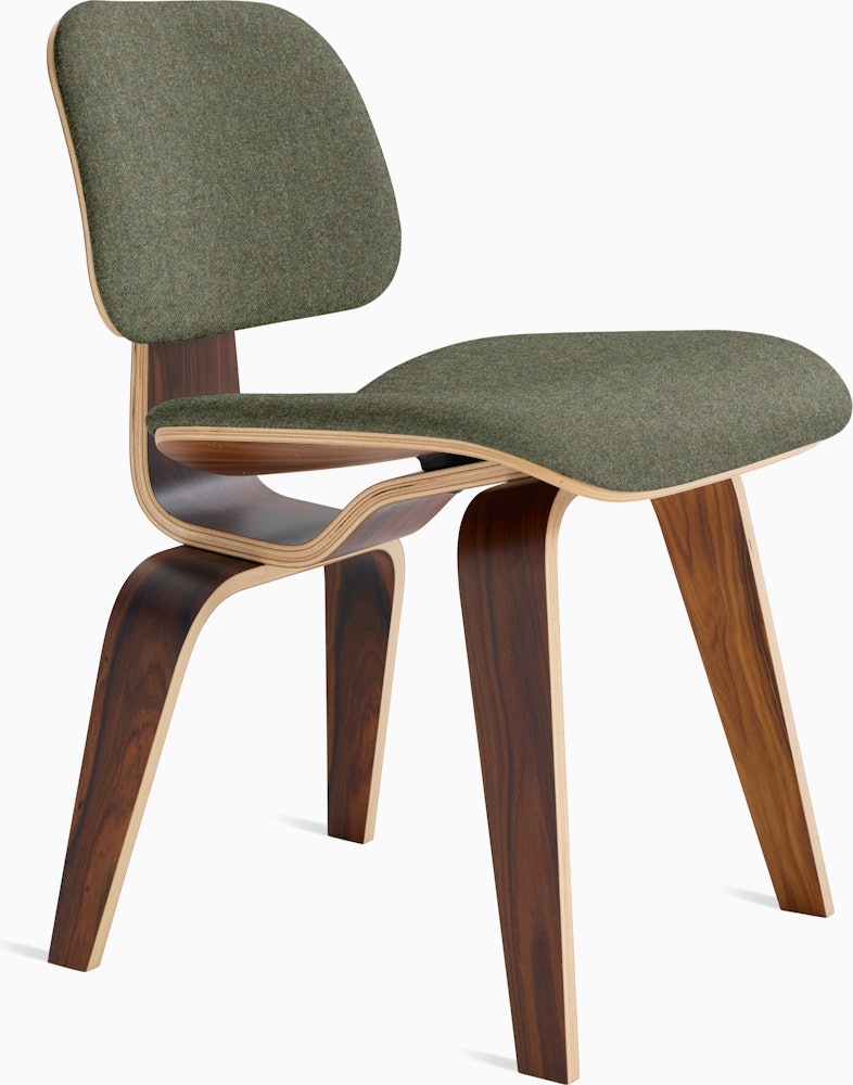 Eames Molded Plywood Dining Chair Wood Base (DCW) in Santos Palisander,  Luce,  Agrarian