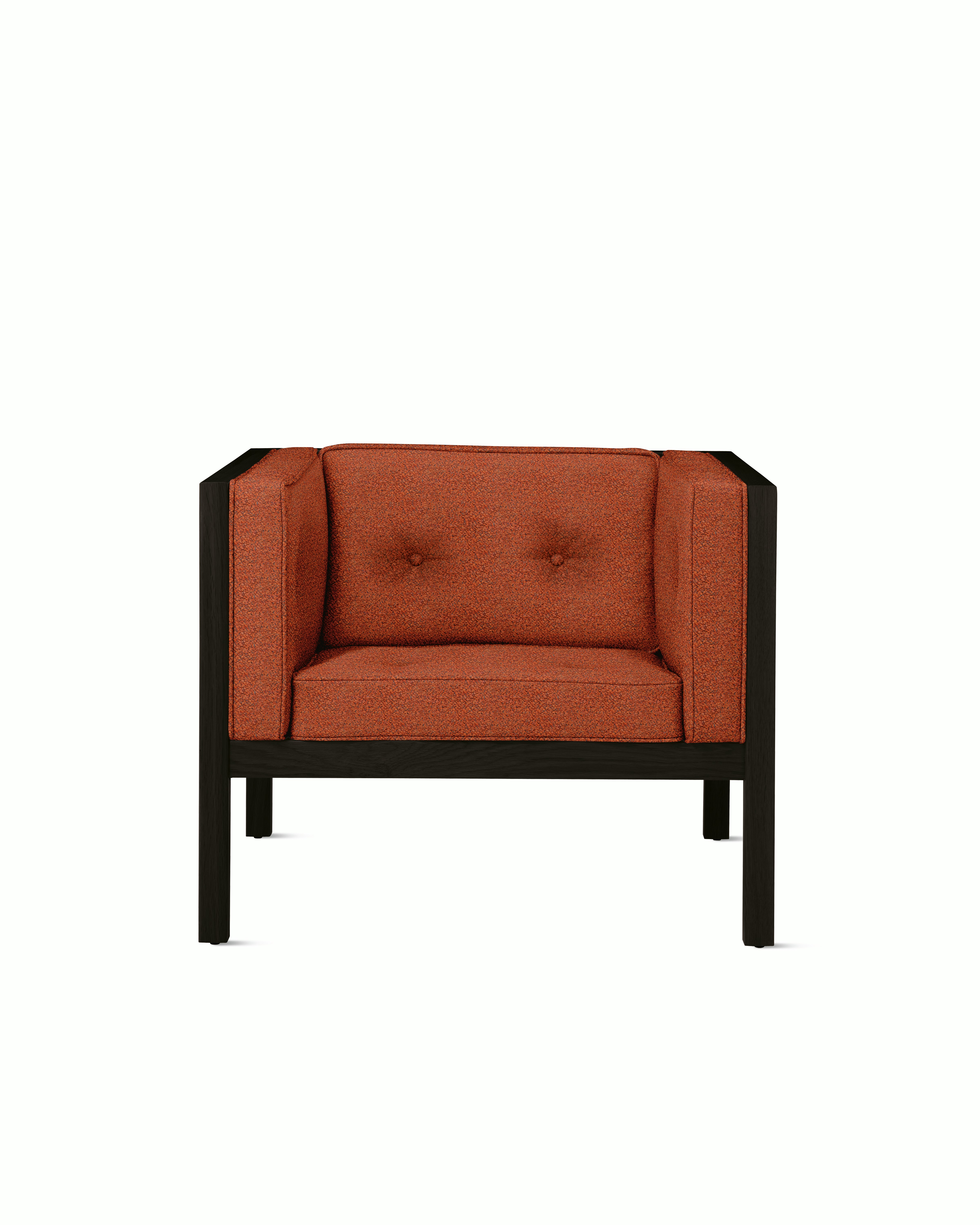 Cube Armchair - Whim,  Terra Cotta,  Black Stained Oak