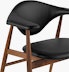 Masculo Chair in Walnut and Black Leather