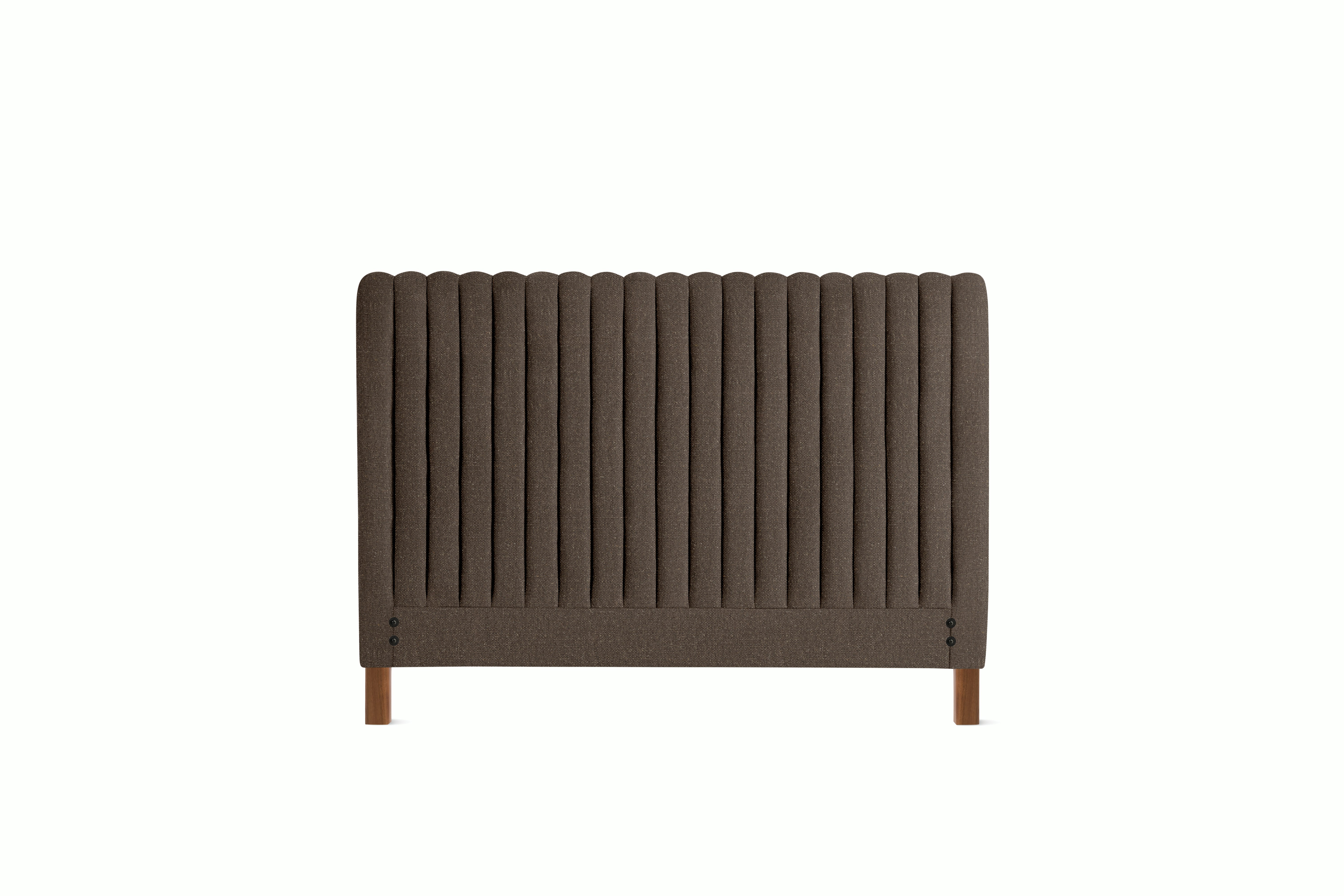 Charlotte Headboard - Tall in Walnut and Album Linen Espresso