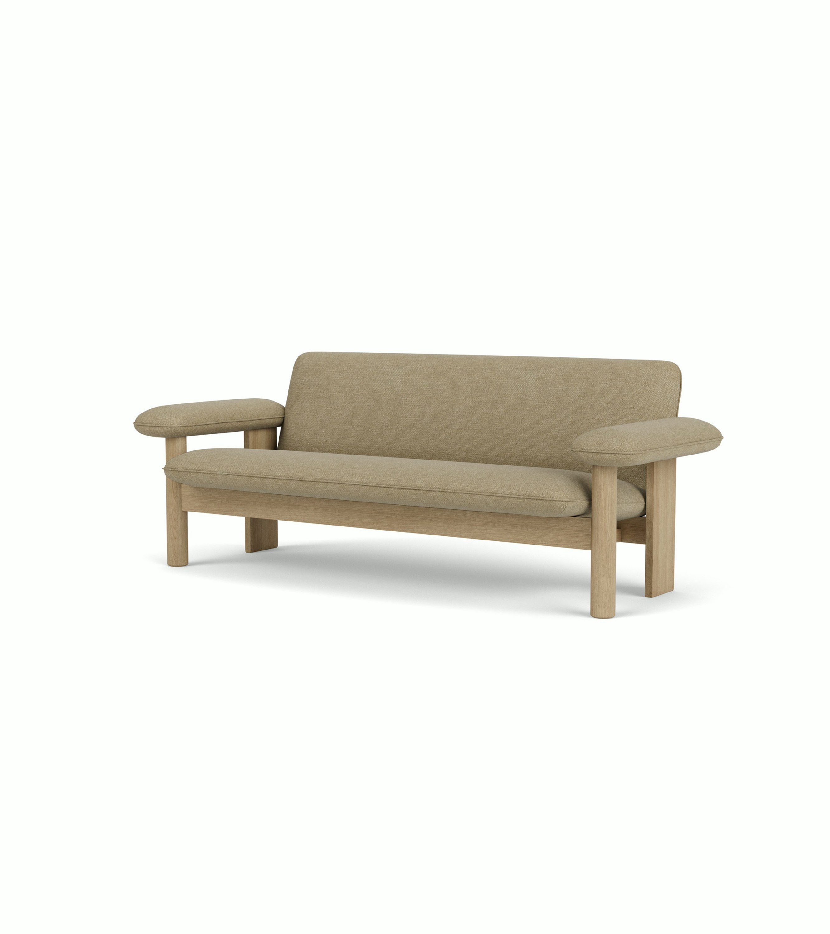 Brasilia Sofa - Natural Oak, Audo Boucle, Driftwood