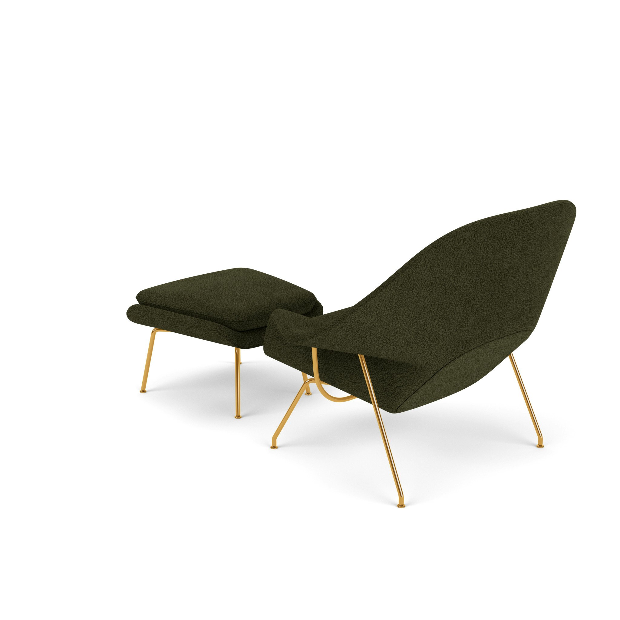 Womb Chair and Ottoman - Standard, Puff, Olive, Gold