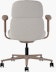 Rear view of a mid-back Asari chair by Herman Miller in light brown with height adjustable arms.