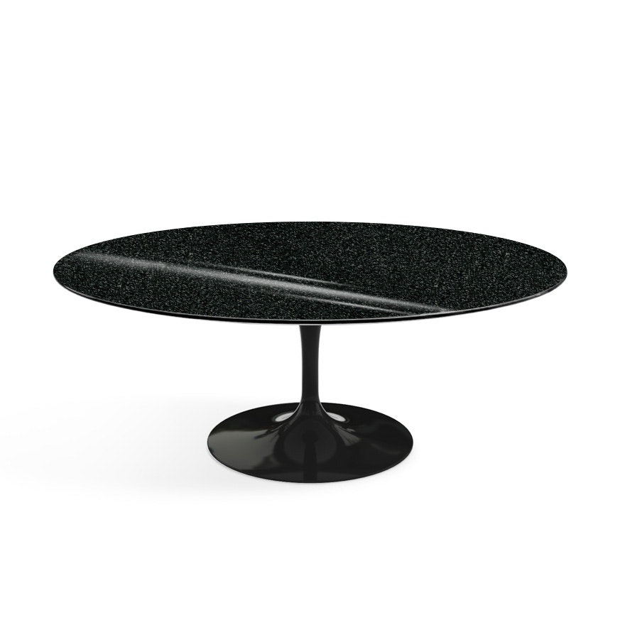 Saarinen Low Oval Coffee Table - Granite,  Black Andes,  Black