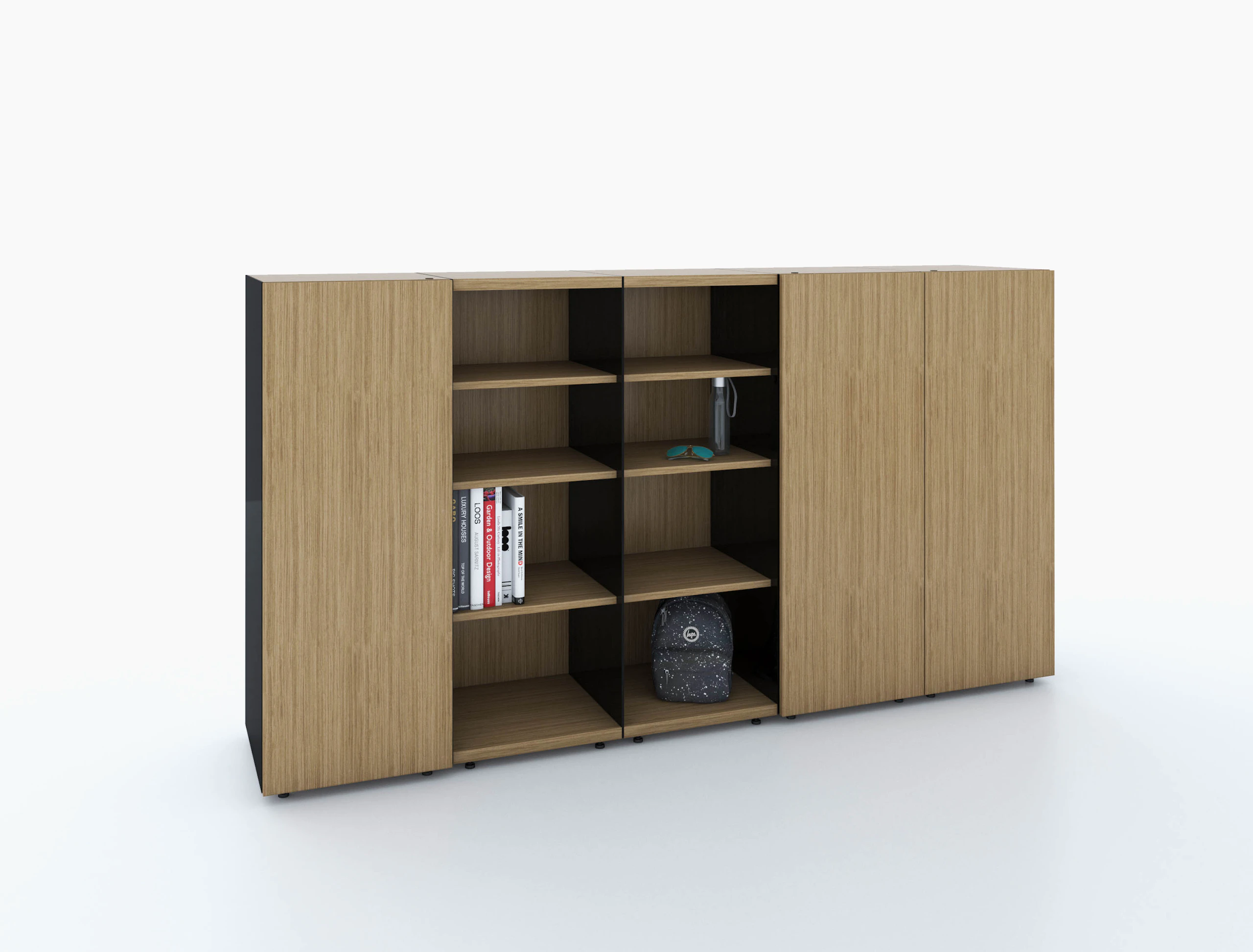 antenna workspaces hybrid storage freestanding bookshelves