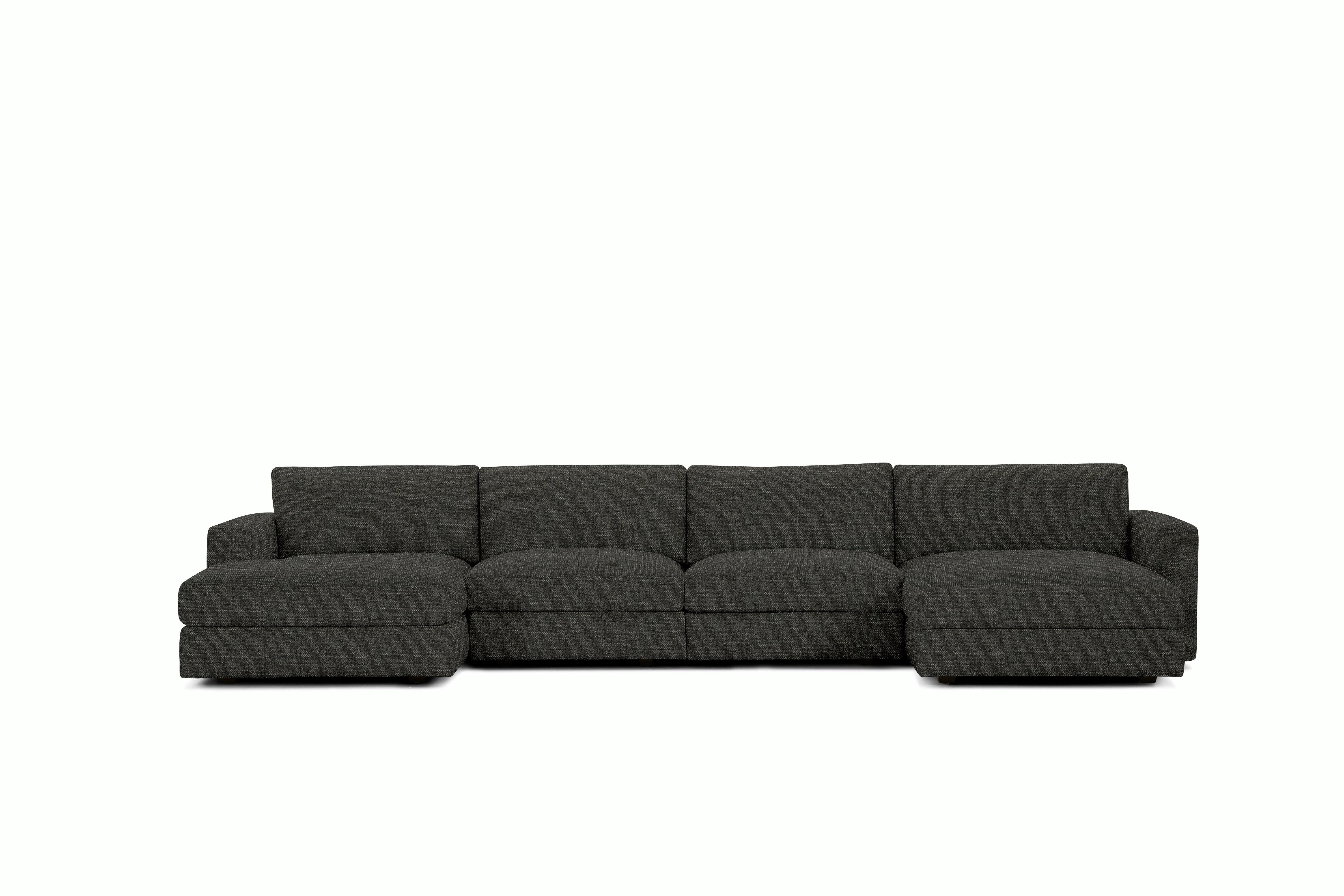 Reid Sectional - Double Chaise Sectional,  Standard,  Crypton Robusta,  Slate,  1" Block"