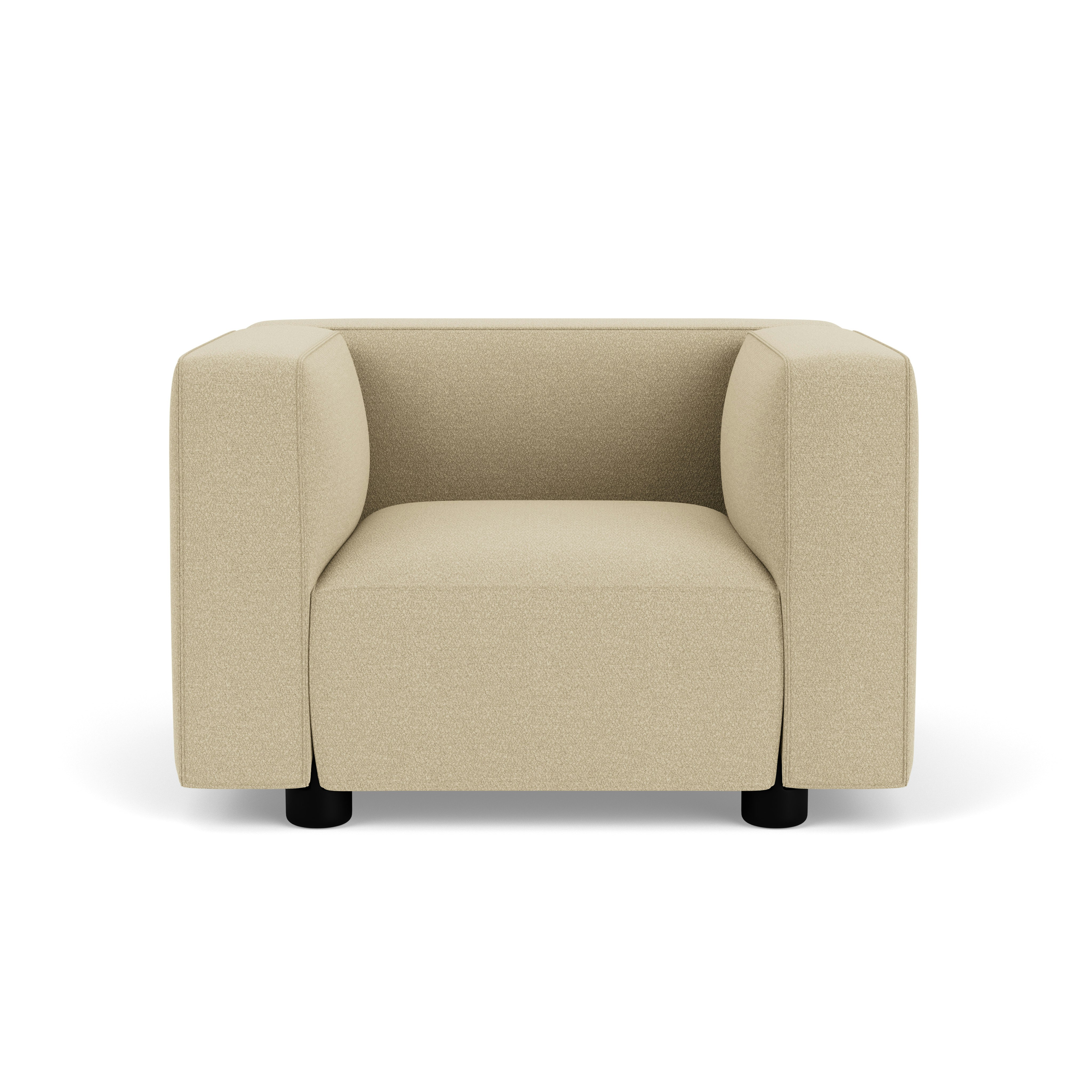 Barber Osgerby Armchair -  Black Lacquer, Classic Boucle, Neutral