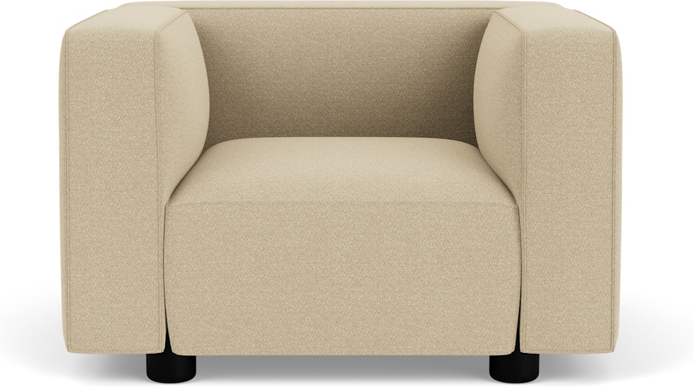 Barber Osgerby Armchair -  Black Lacquer, Classic Boucle, Neutral