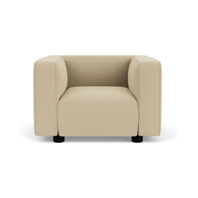 Barber Osgerby Armchair -  Black Lacquer, Classic Boucle, Neutral Barber Osgerby Armchair -  Black Lacquer, Classic Boucle, Neutral