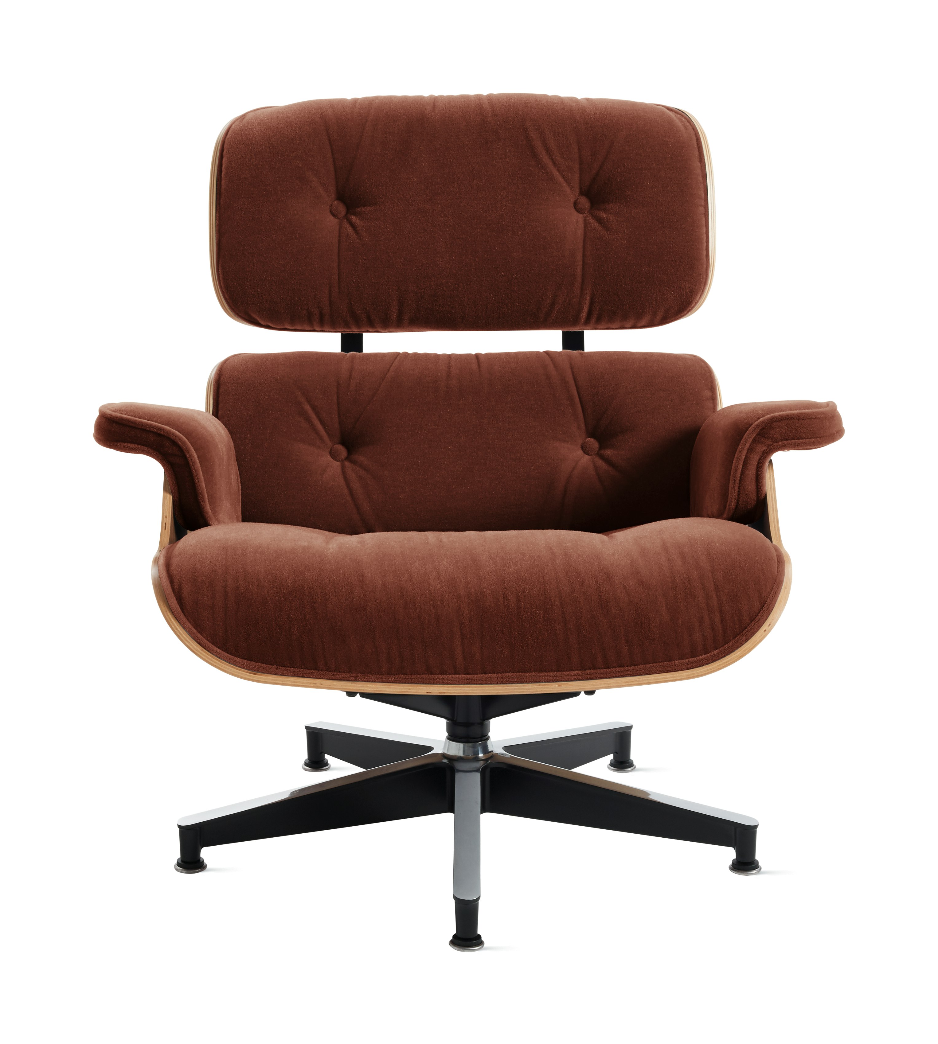 Eames Lounge Chair - Walnut,  Mohair Supreme,  Brandy