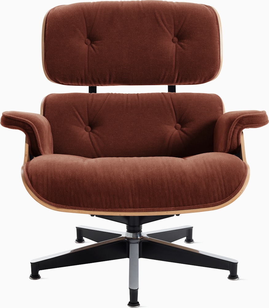 Eames Lounge Chair - Walnut,  Mohair Supreme,  Brandy