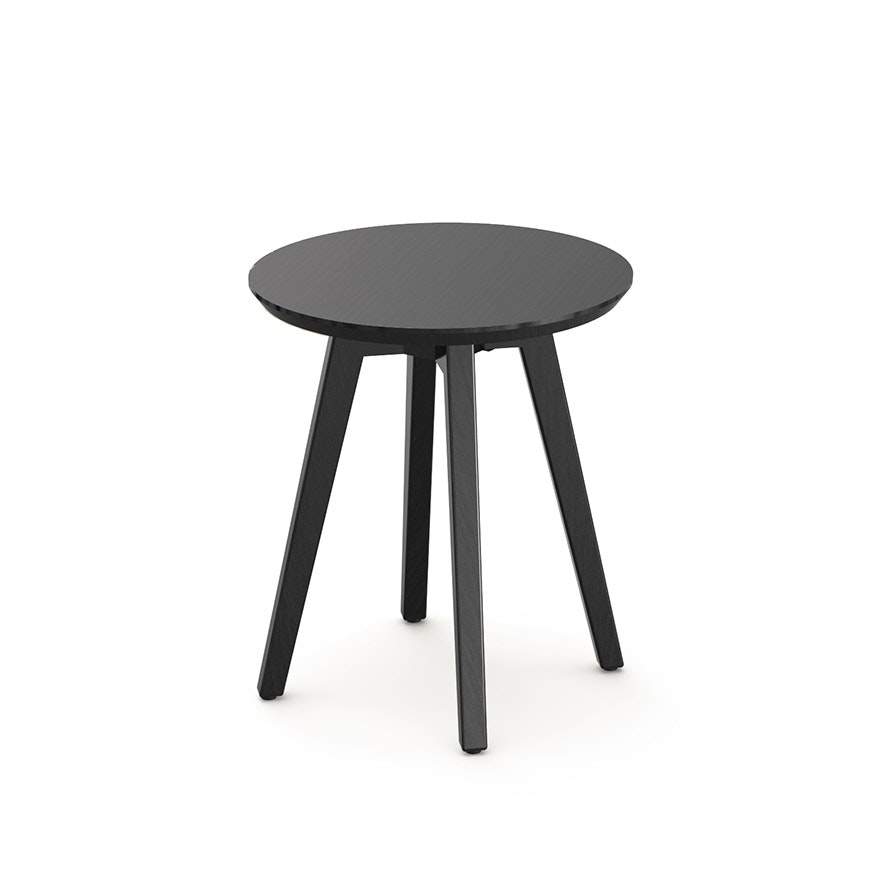 Risom Side Table - Round, Ebonized Walnut
