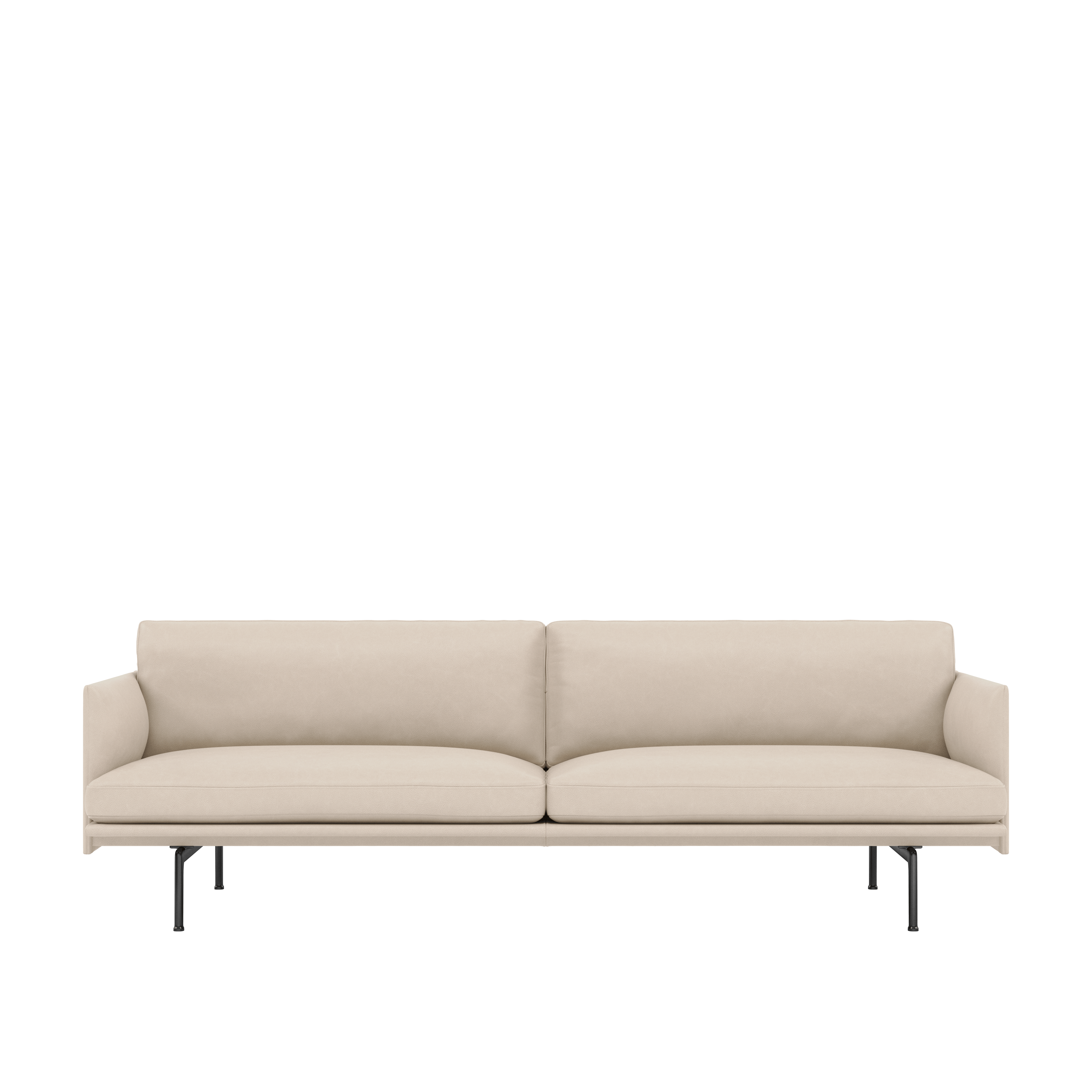 Outline Sofa, 3-Seater,  Black,  Easy Leather, Marble