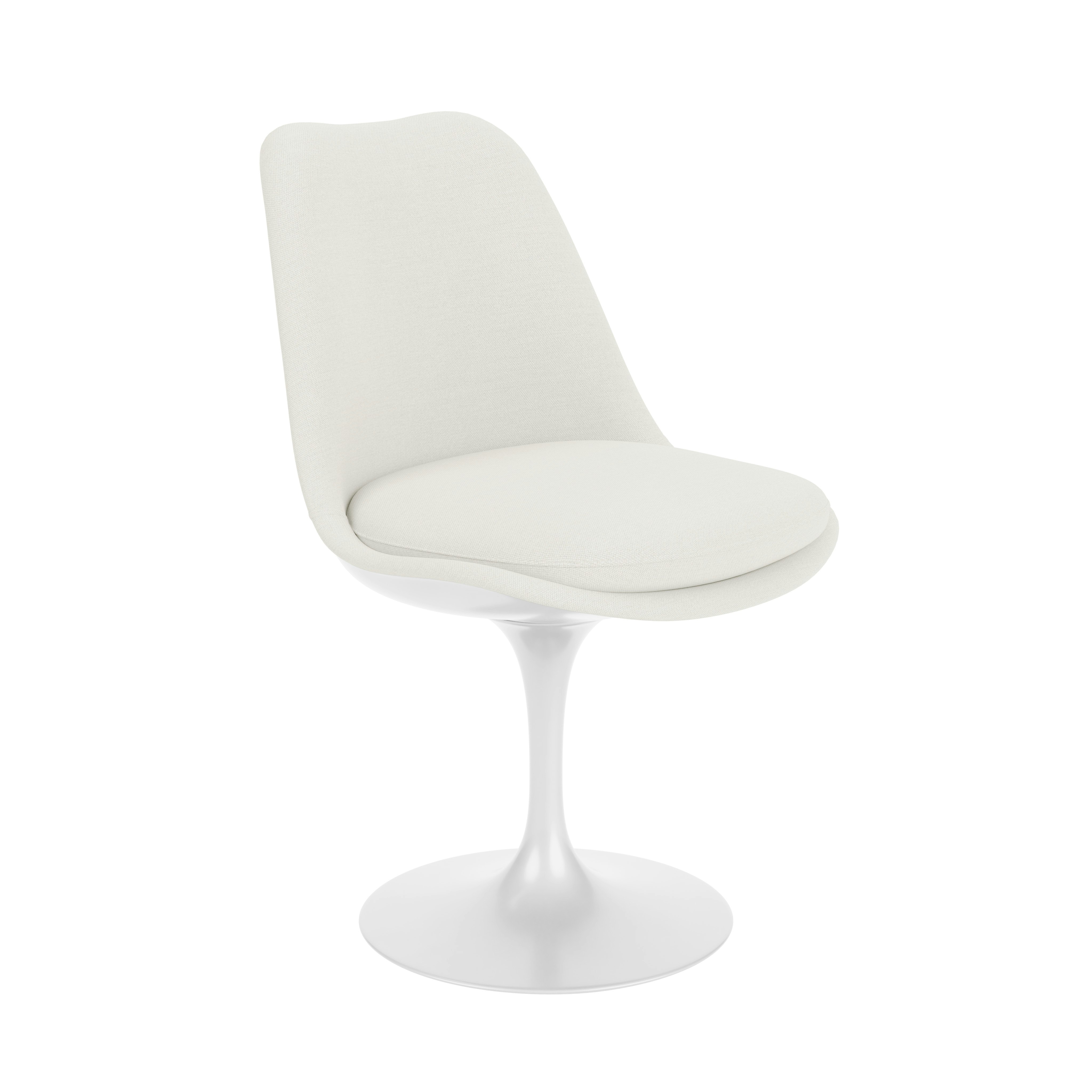Saarinen Tulip Side Chair - Side Chair, Full Cover, Swivel, Hourglass, Air, White
