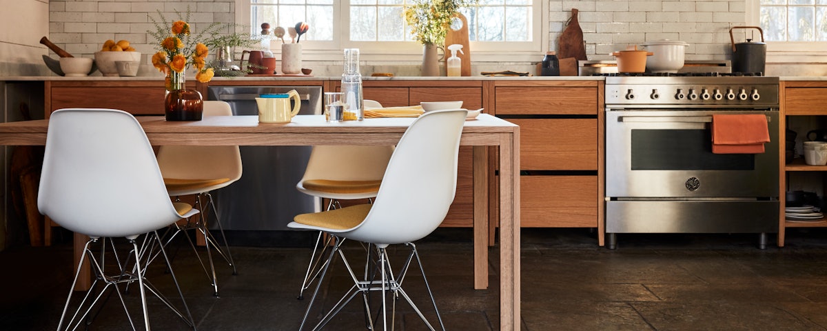 Eames Molded Plastic Side Chair with Seat Pad