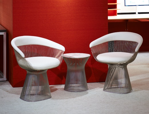 Platner Chair and Side Table Knoll Platner Wire Chair and Side Table