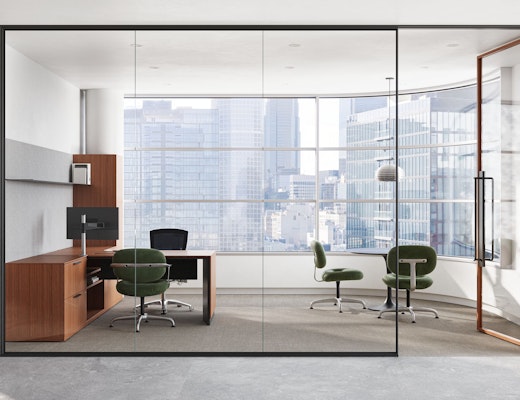 Morrison Hannah Chairs with Cove Collection in private office space Morrison Hannah Chair Cove Collection