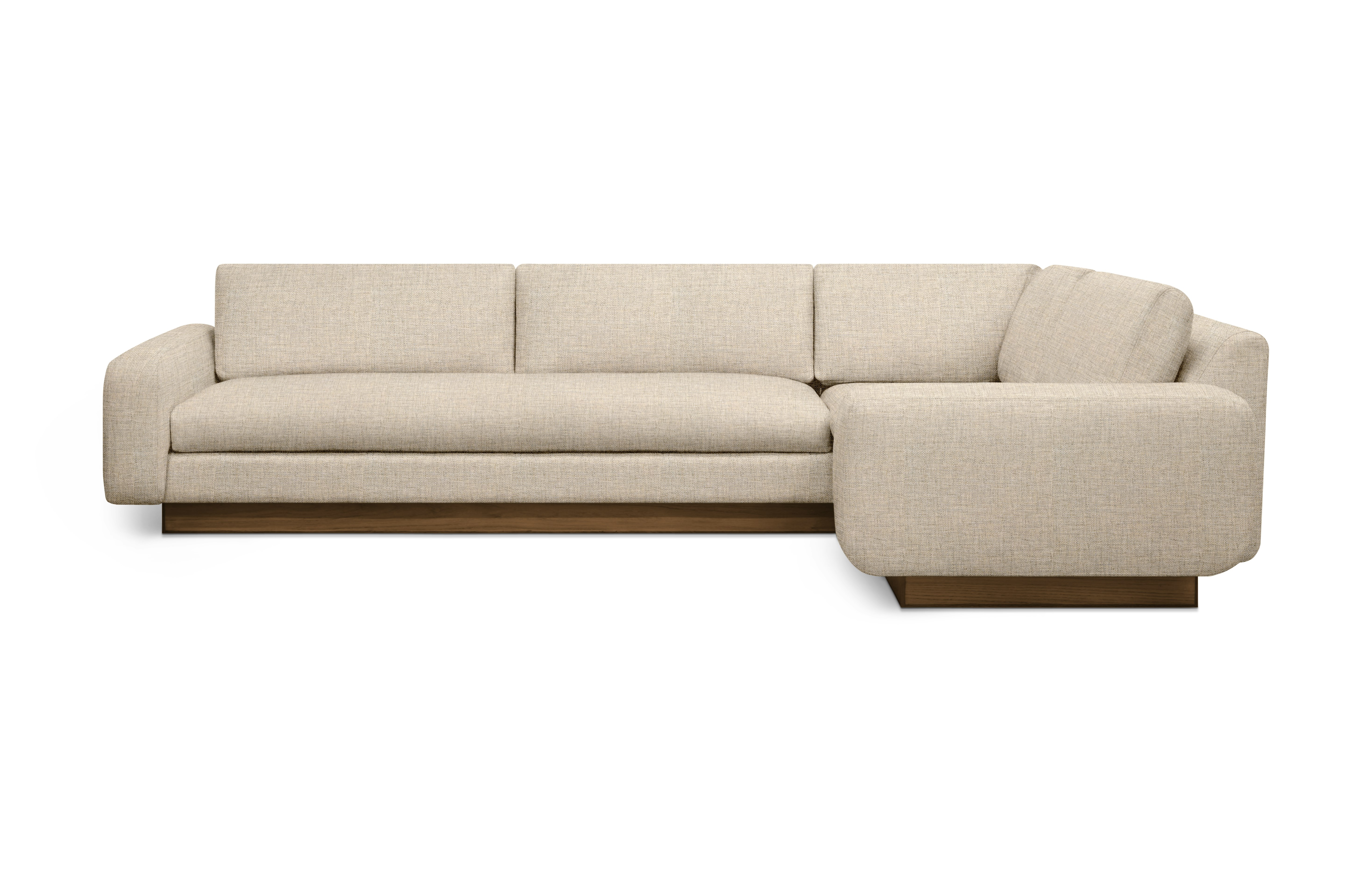 Mesa Corner Sectional - Right,  Amelia,  Bisque,  Walnut