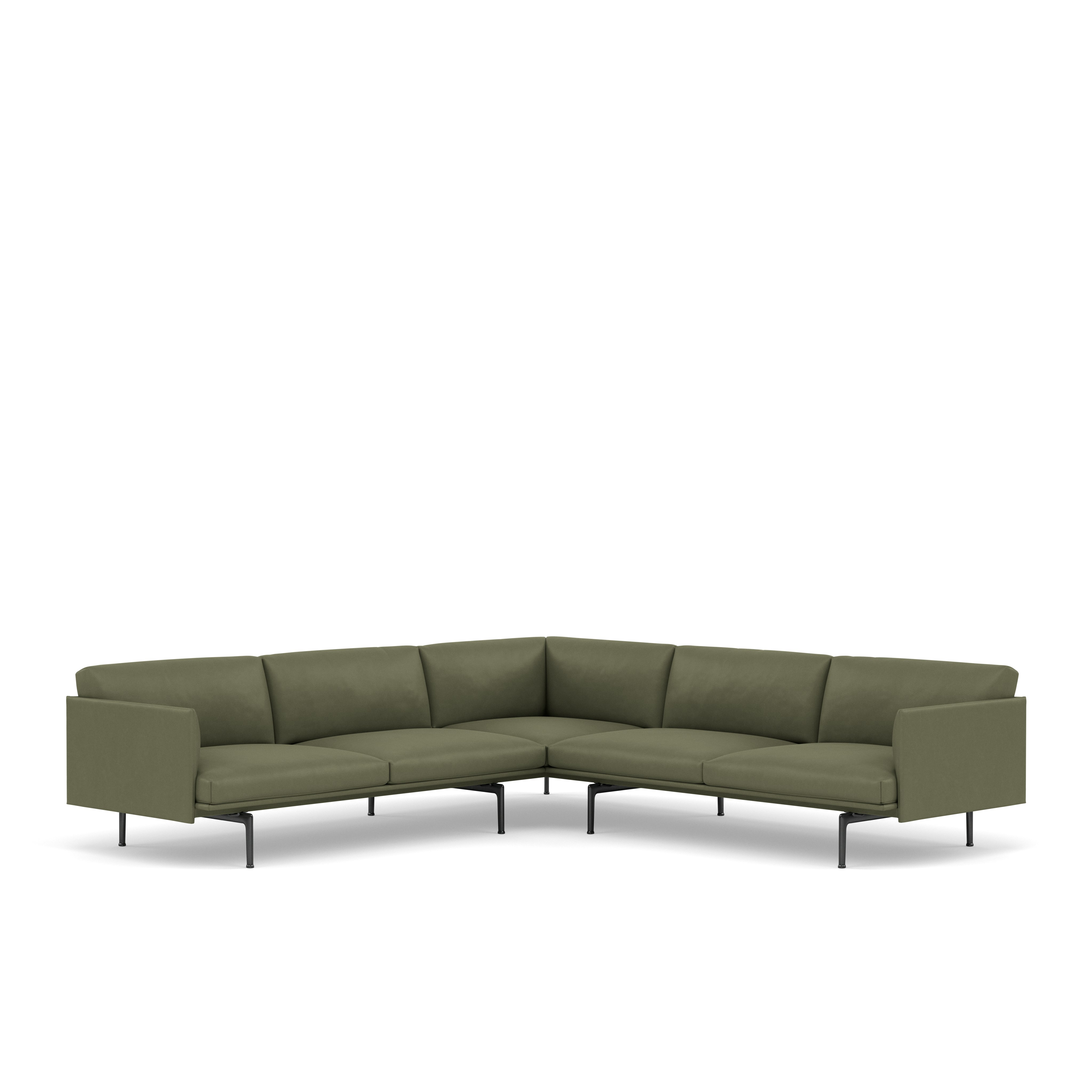 Outline Corner Sofa\BASE: Black\LEATHER: Easy Leather (R)\COL: Birch