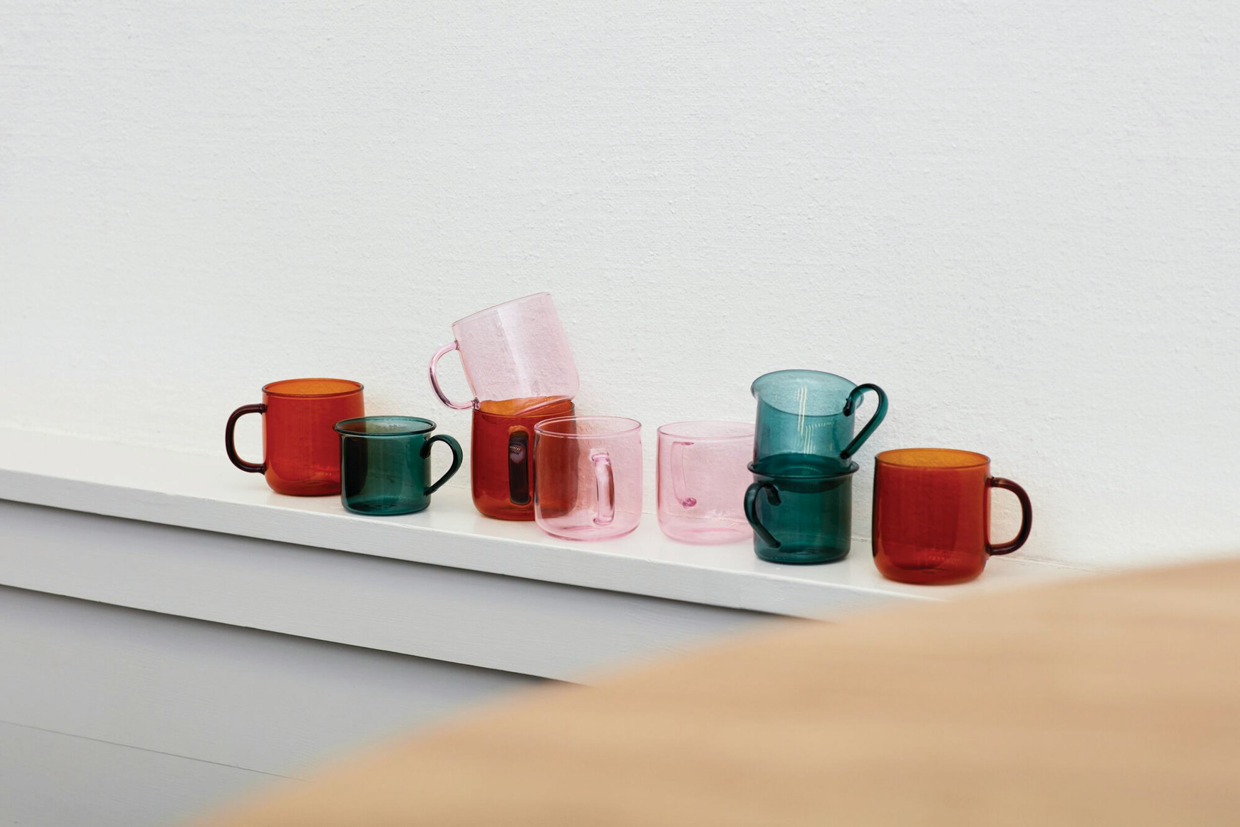 Clear Glazed Coffee Cups w/ Handle - 8 Ct.