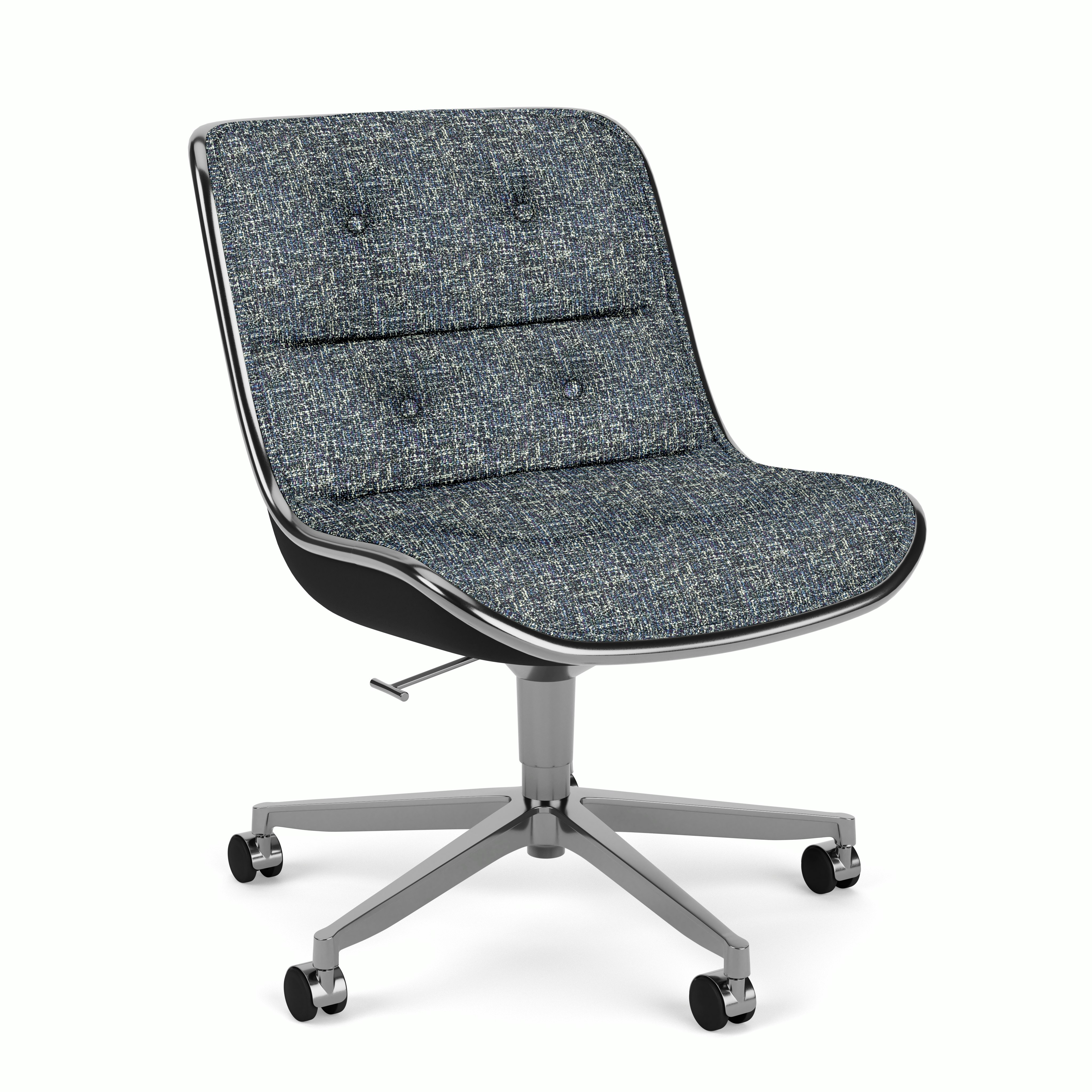 Pollock Executive Side Chair - 5 Star,  Polished Aluminum,  Rebel,  Tourmaline