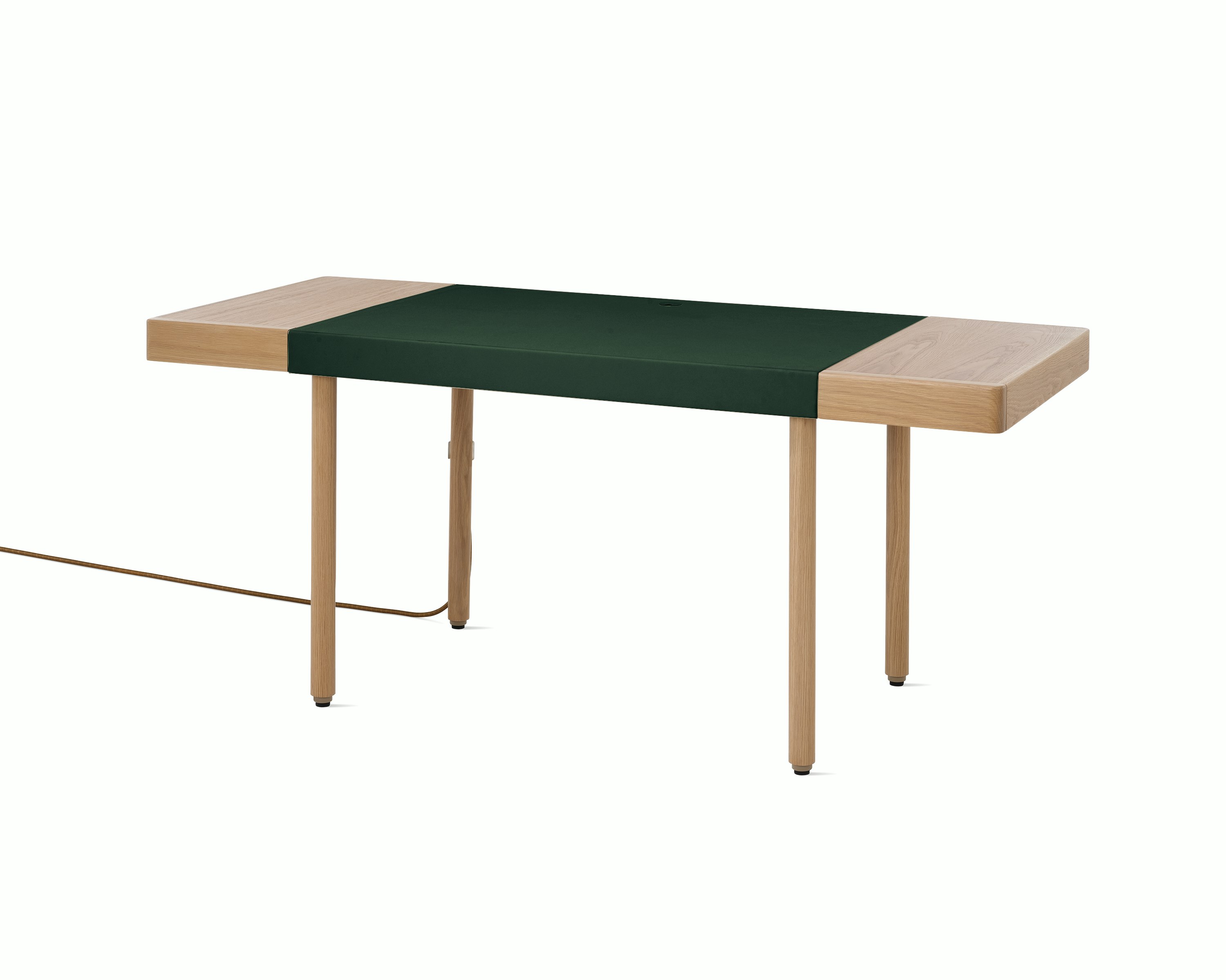 Leatherwrap Sit-to-Stand Desk, 2 Drawer