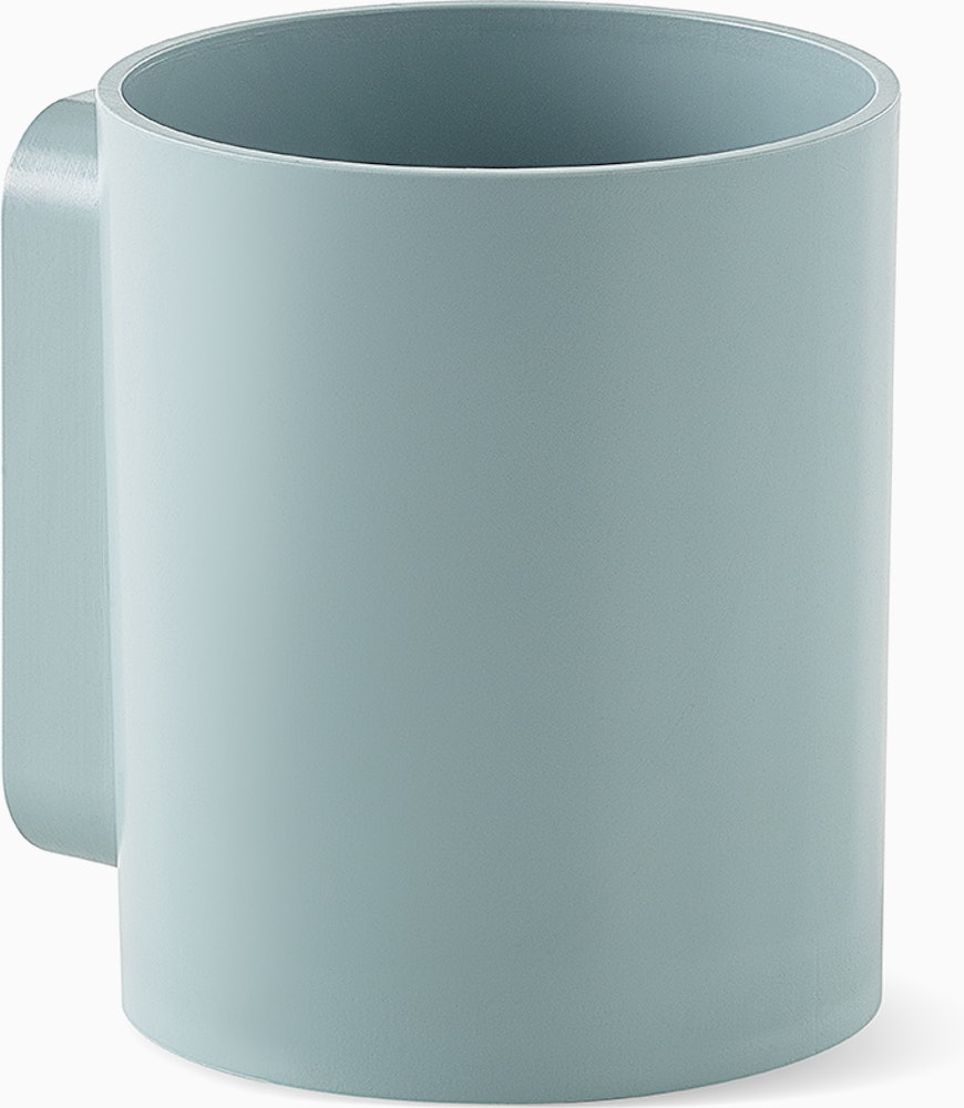 A light blue OE1 Marker Cup, viewed from an angle. 