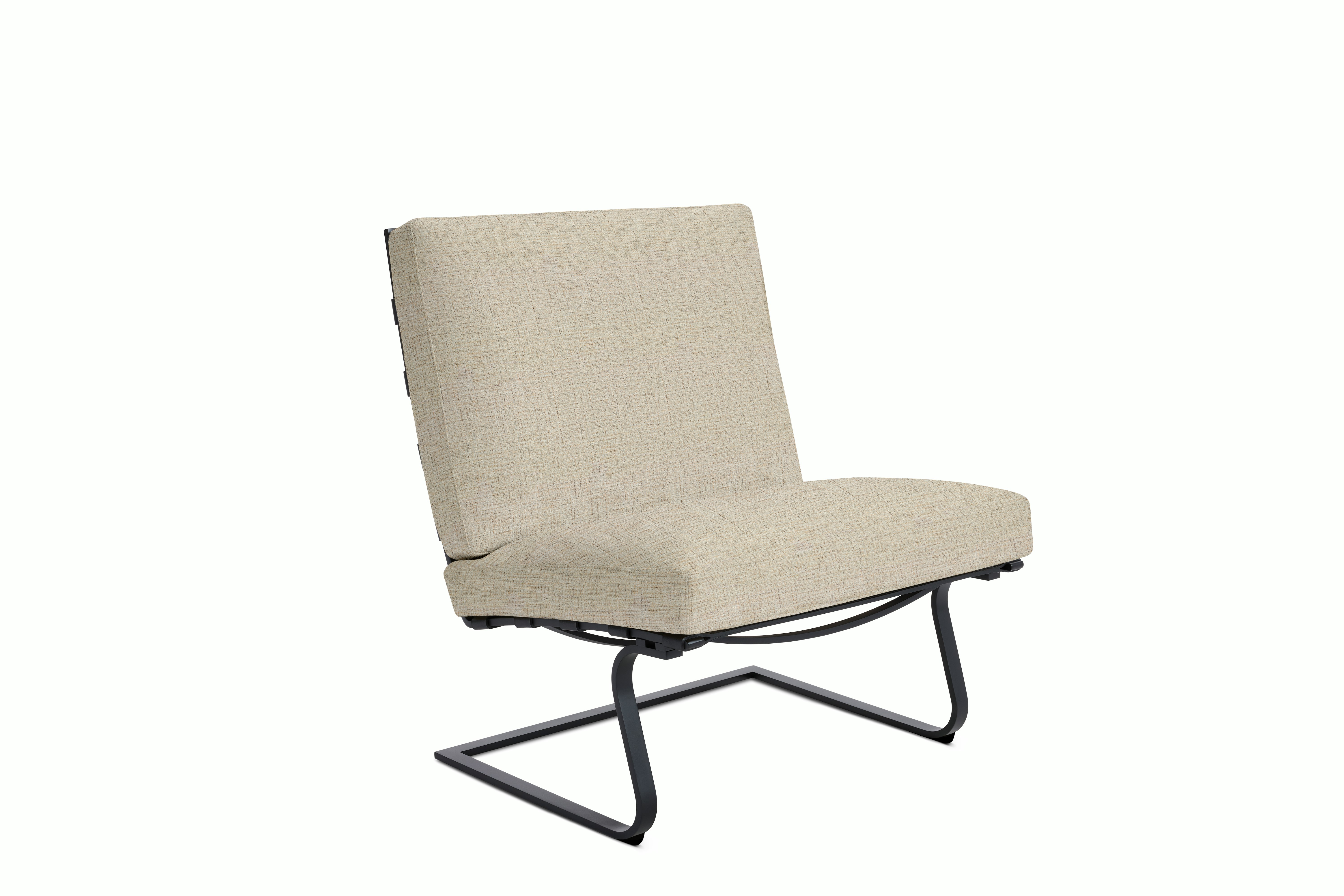 Tugendhat Chair in Diva,  Moon with belting in Belting Leather,  Black and black frame
