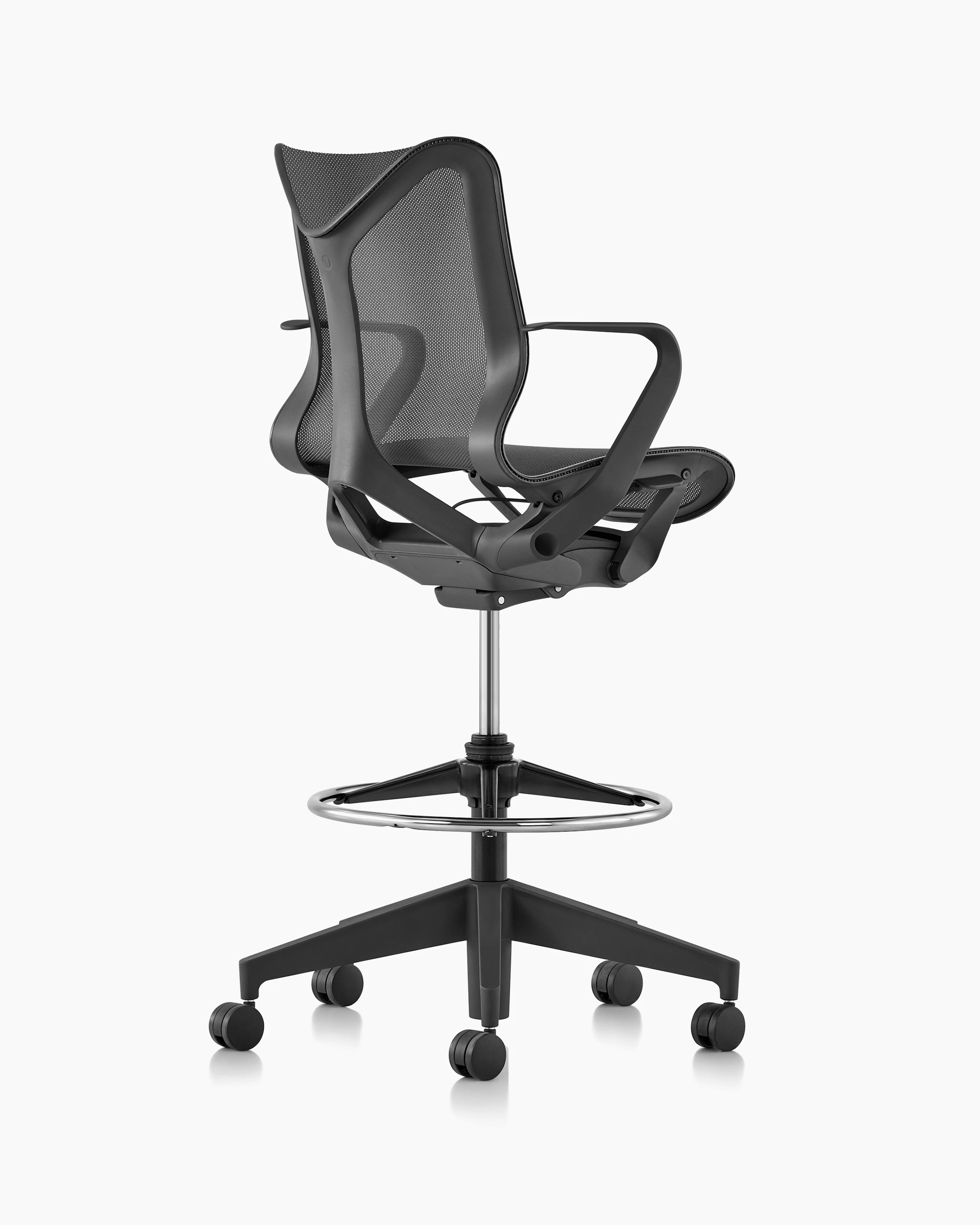 Cosm low back stool, back angle, graphite color