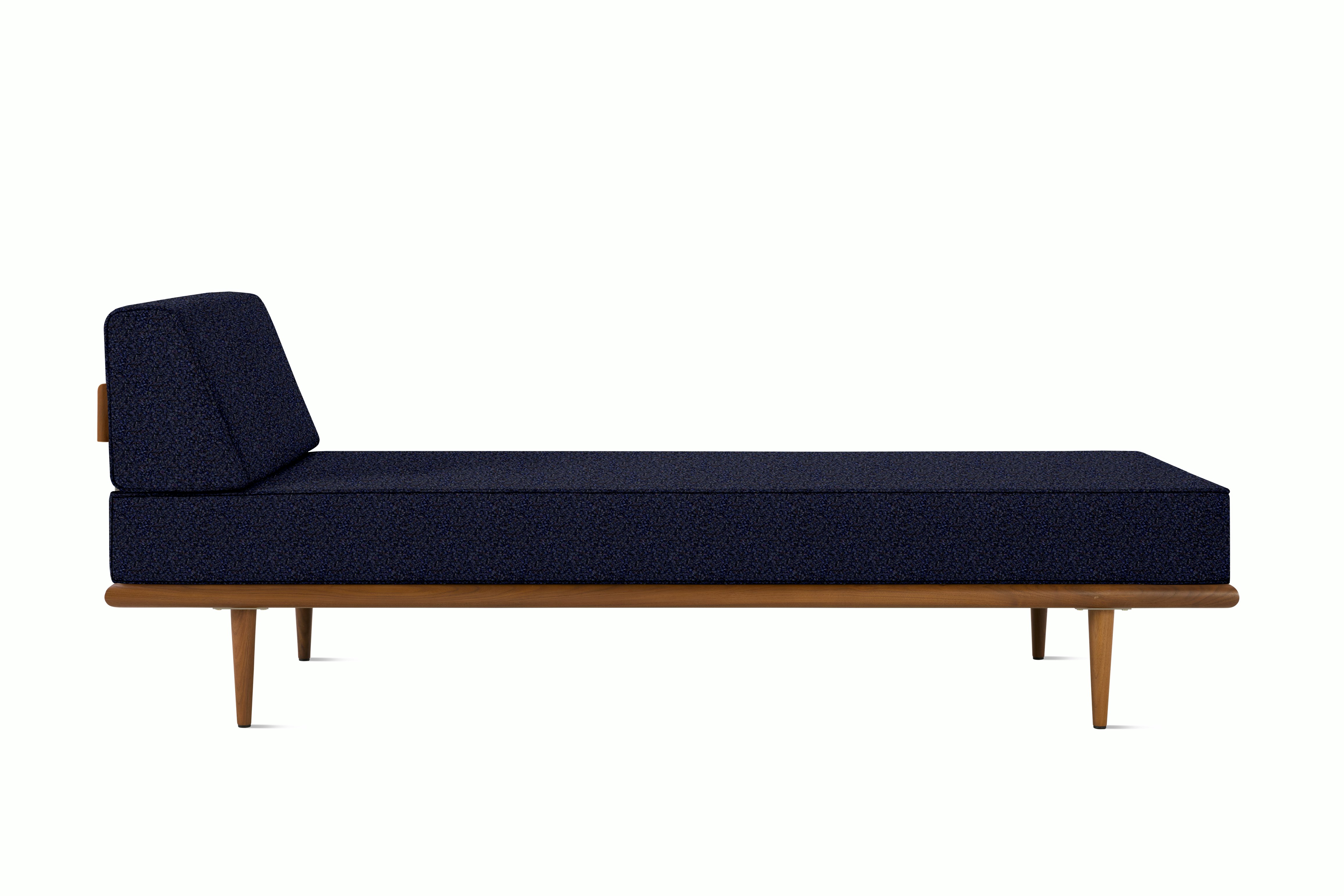 Nelson Daybed - Side Bolster,  Walnut,  Whim,  Navy,  Taper