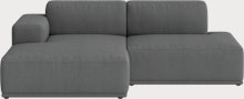 Connect Soft Sectional - Left Chaise Sectional,  2 Seater,  Remix,  Dark Grey