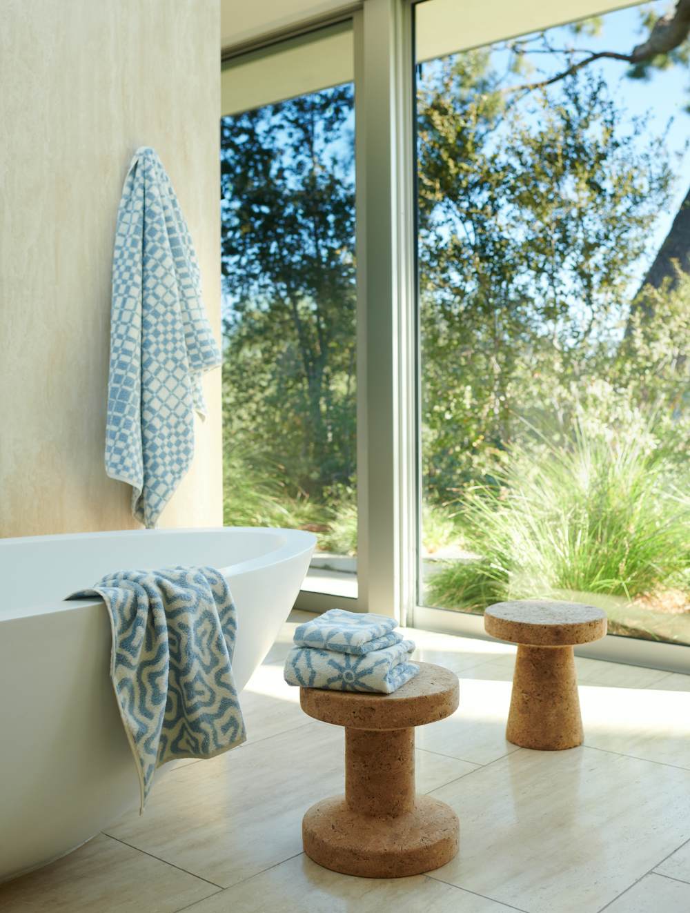 Dusen Dusen bath towels and Vitra Cork Stools