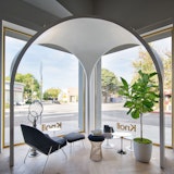 Los Angeles Home Design Shop with Saarinen Womb Chair & Ottoman, Platner Stool, and Saarinen Side Tables
