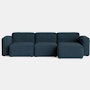 Mags SL Sectional with Narrow Chaise - Right, Pecora, Blue