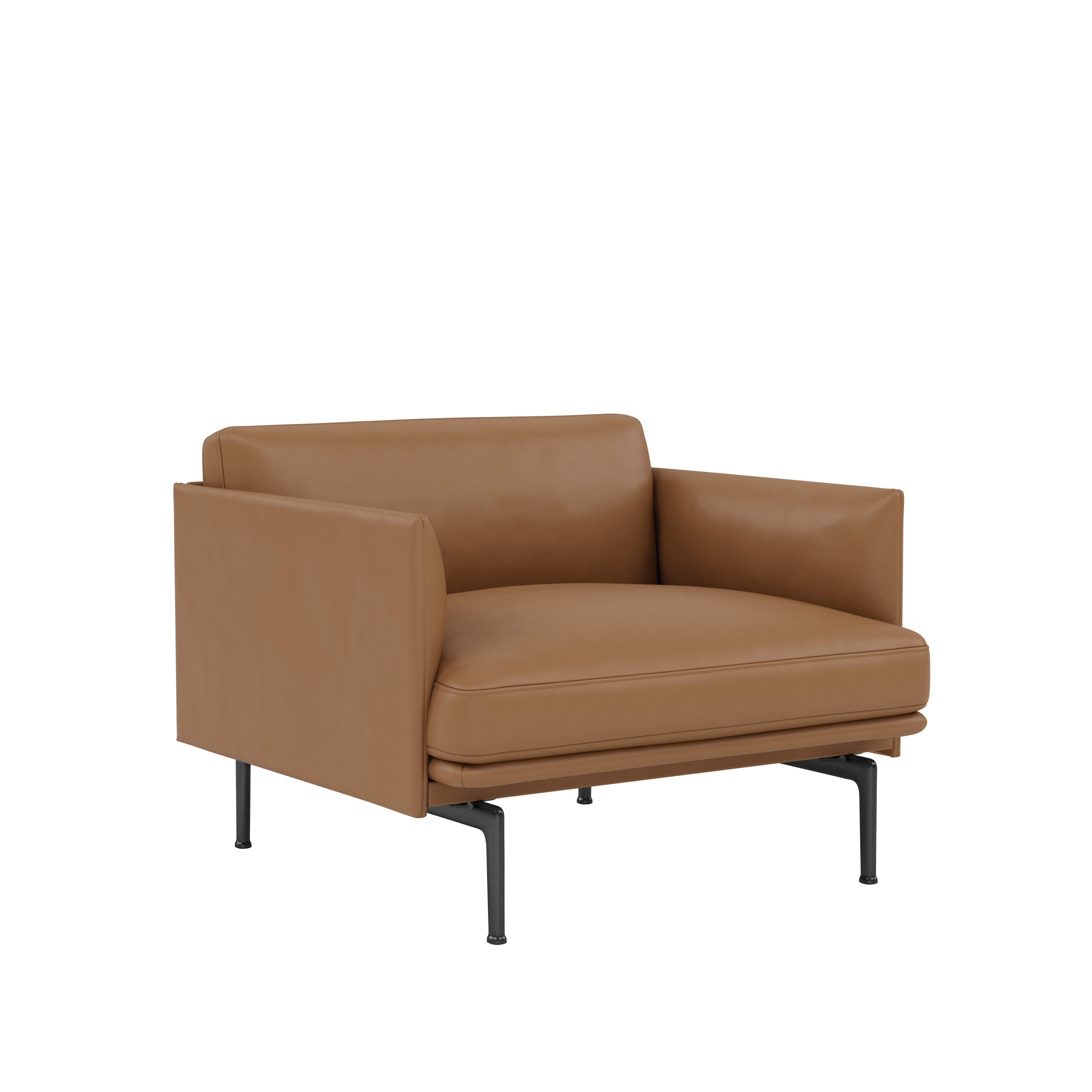 Outline Studio Armchair - Refine Leather,  Cognac