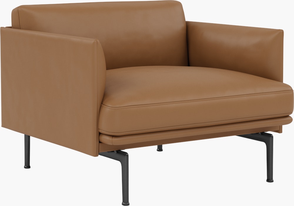Outline Studio Armchair - Refine Leather,  Cognac