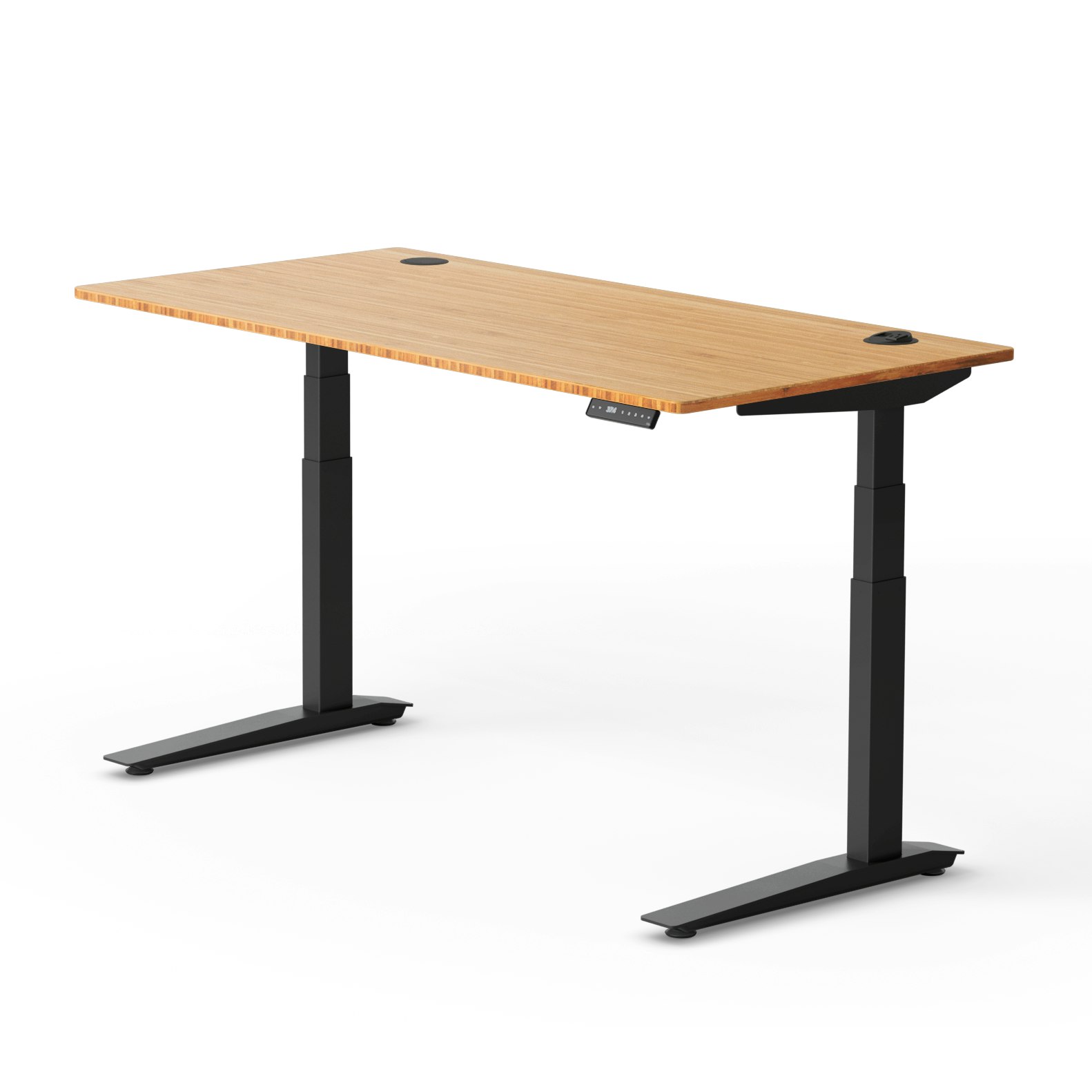 Large Jarvis Bamboo Standing Desk, Rectangular with Programmable, with Grommet