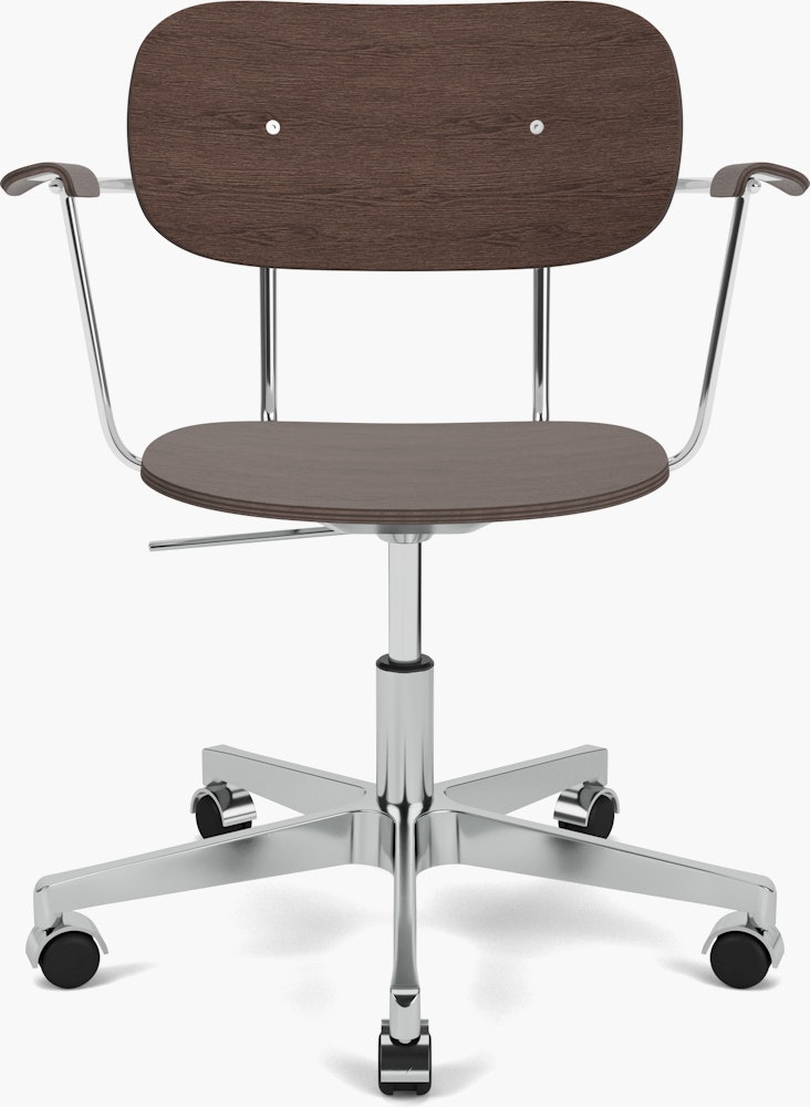 Co Veneer Task Chair in Dark Oak and Aluminum