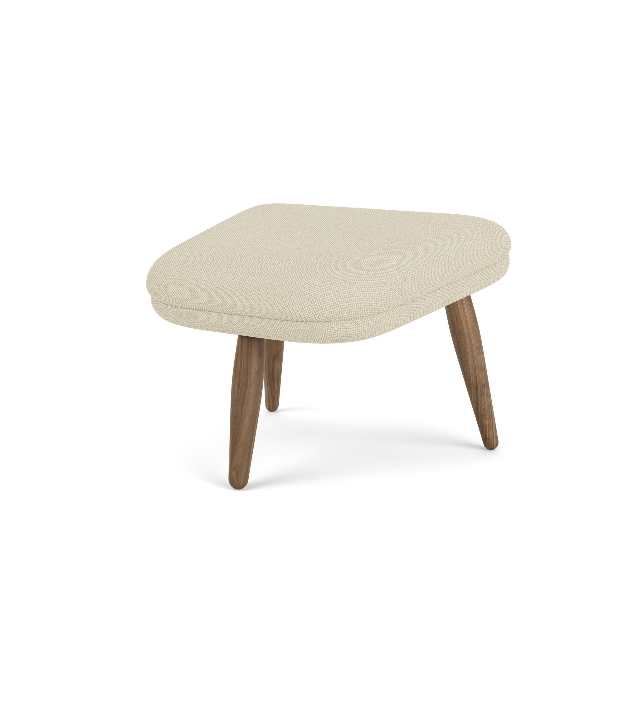 Oda Ottoman in  Walnut,  Hallingdal 65,  Light Beige