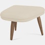 Oda Ottoman in  Walnut,  Hallingdal 65,  Light Beige
