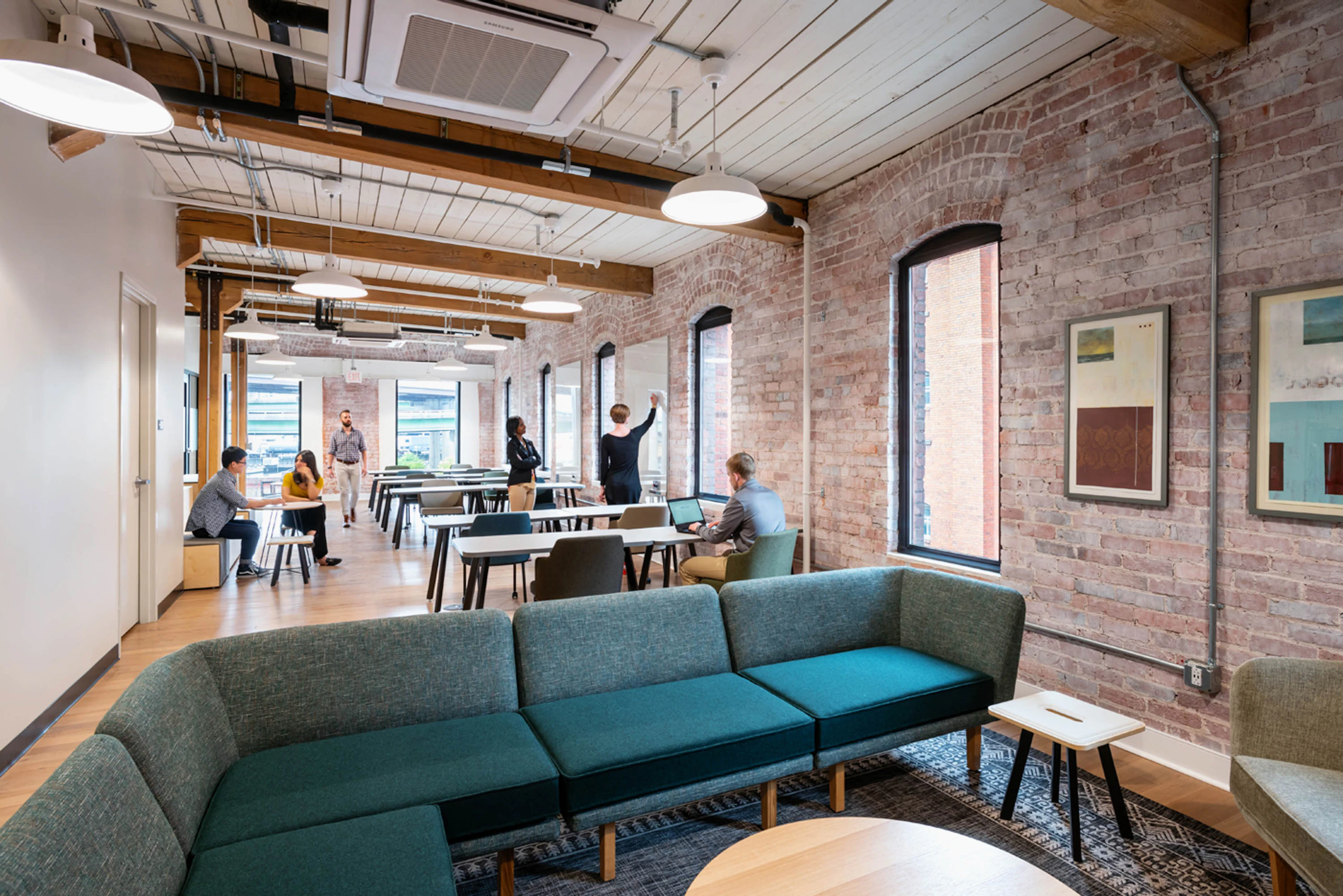 rockwell unscripted easy table modular sofa easy stool lounge space remix side chairs touchdown space coworking space