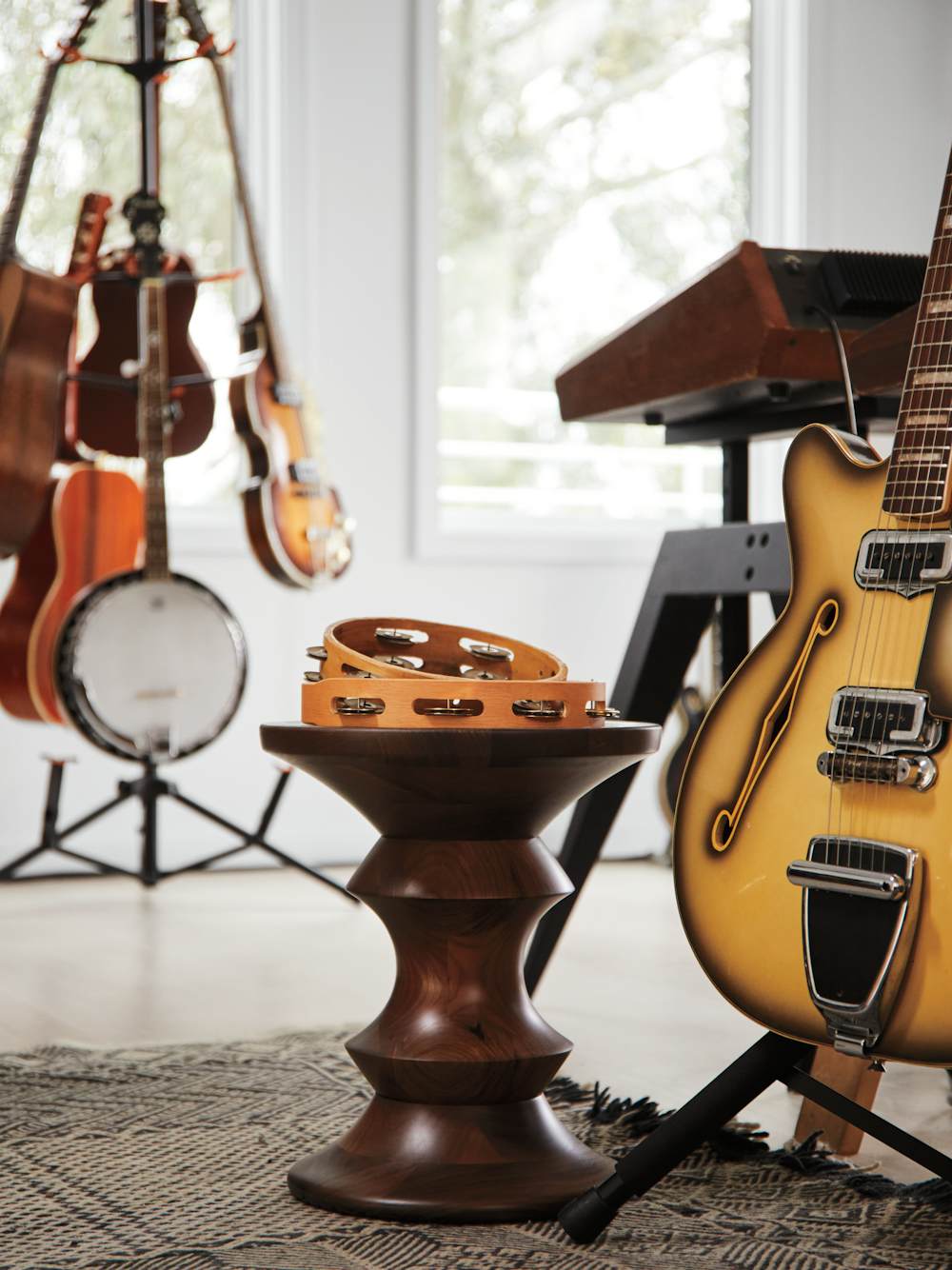 Eames Walnut Stool in Rostam's Studio