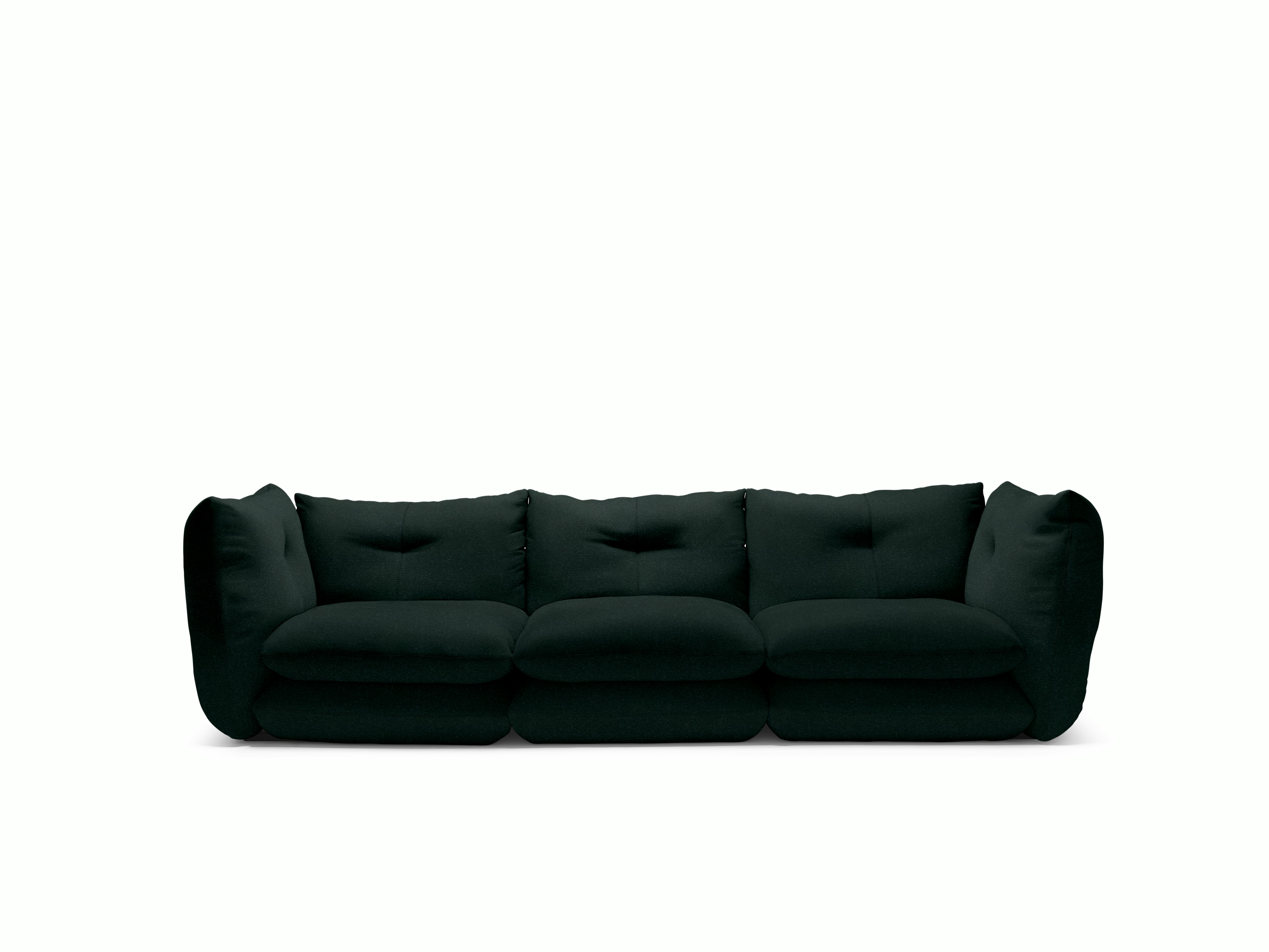 Pillo Sofa -  Three Seater,  Standard or Deep,  Iseo,  Dark Green