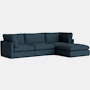 Hackney Lounge Compact Sectional - Pecora, Blue